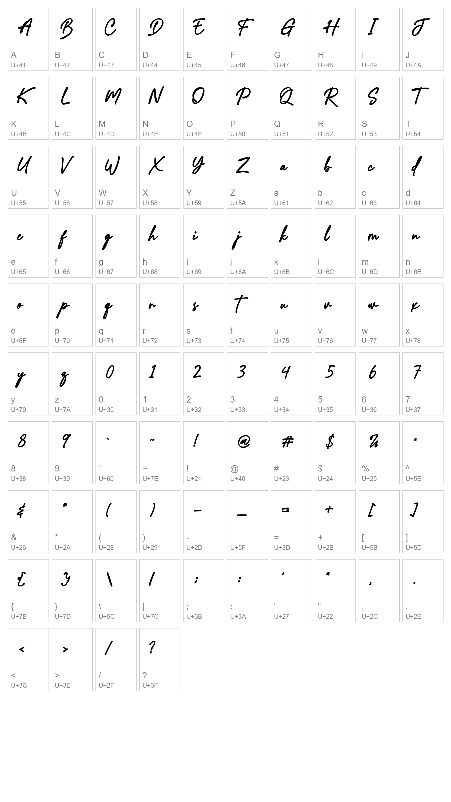 Character Map Image