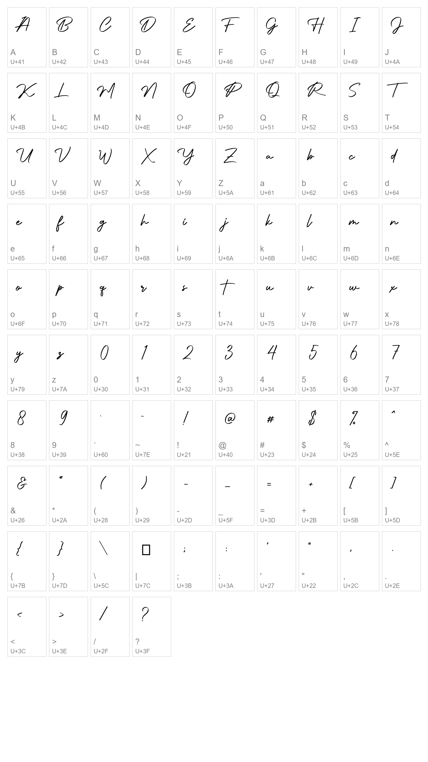 Character Map Image