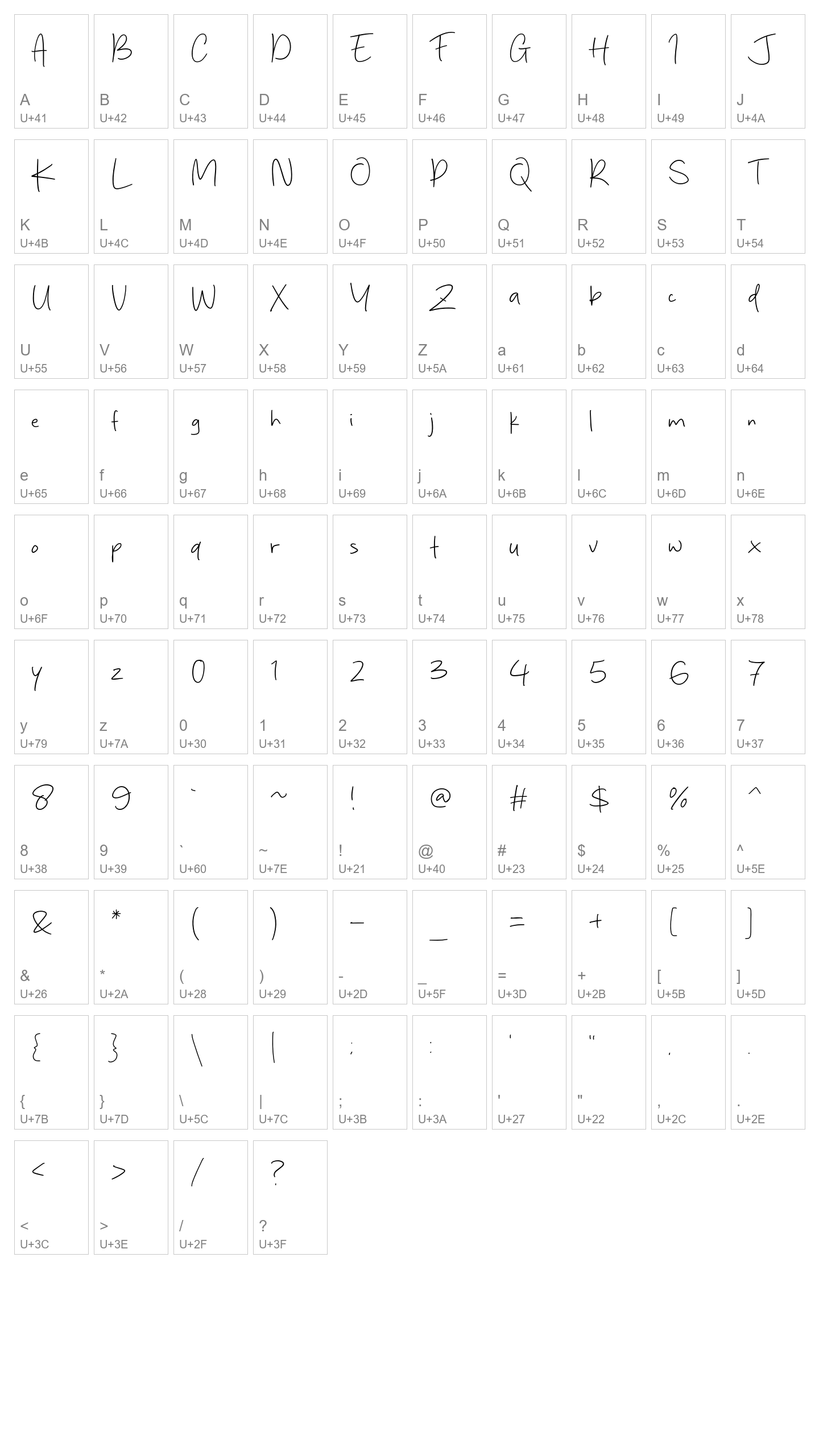 Character Map Image