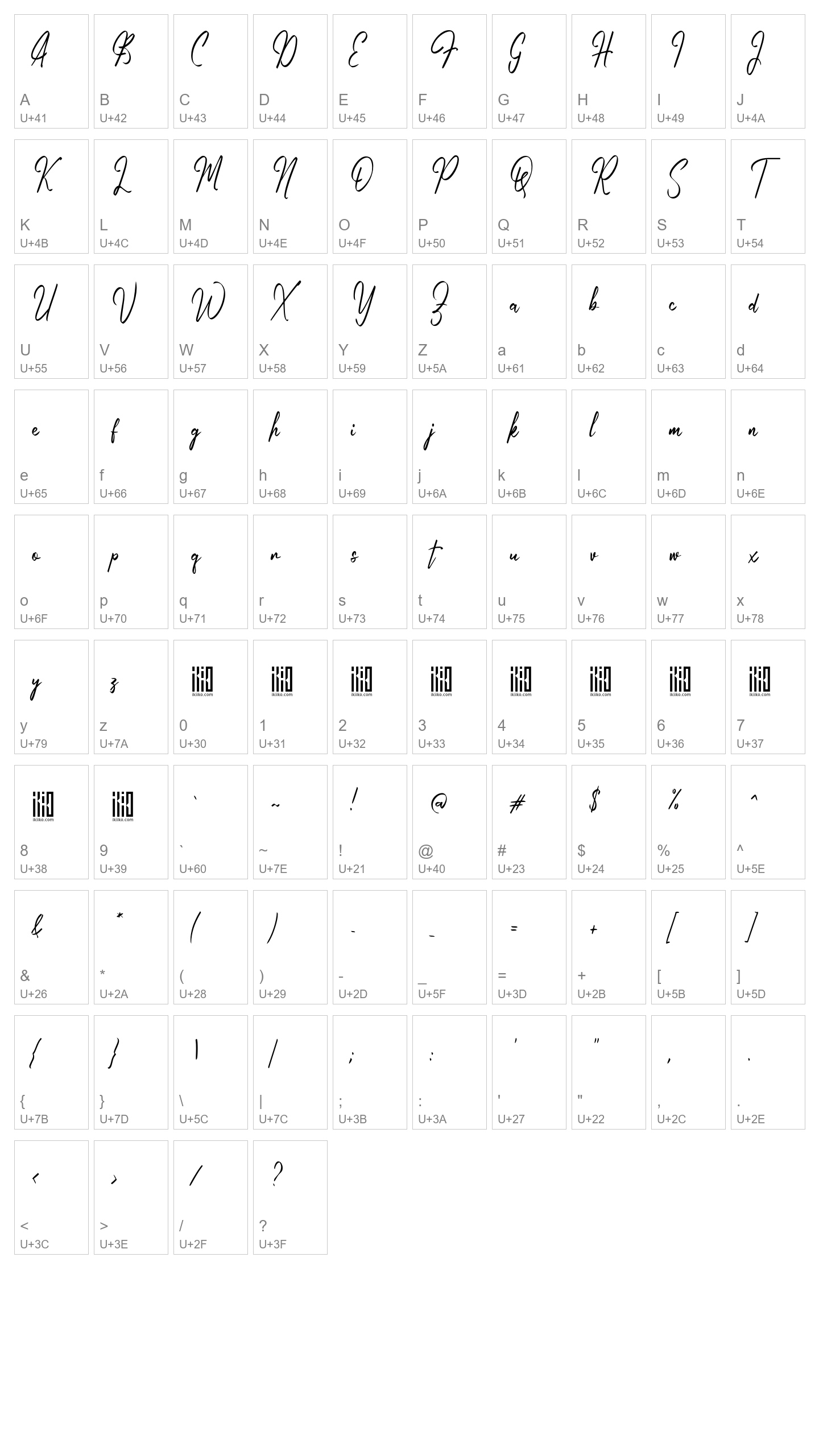 Character Map Image