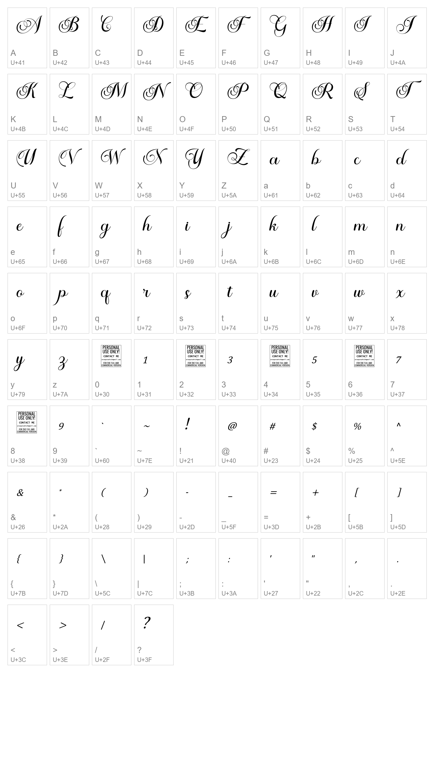 Character Map Image