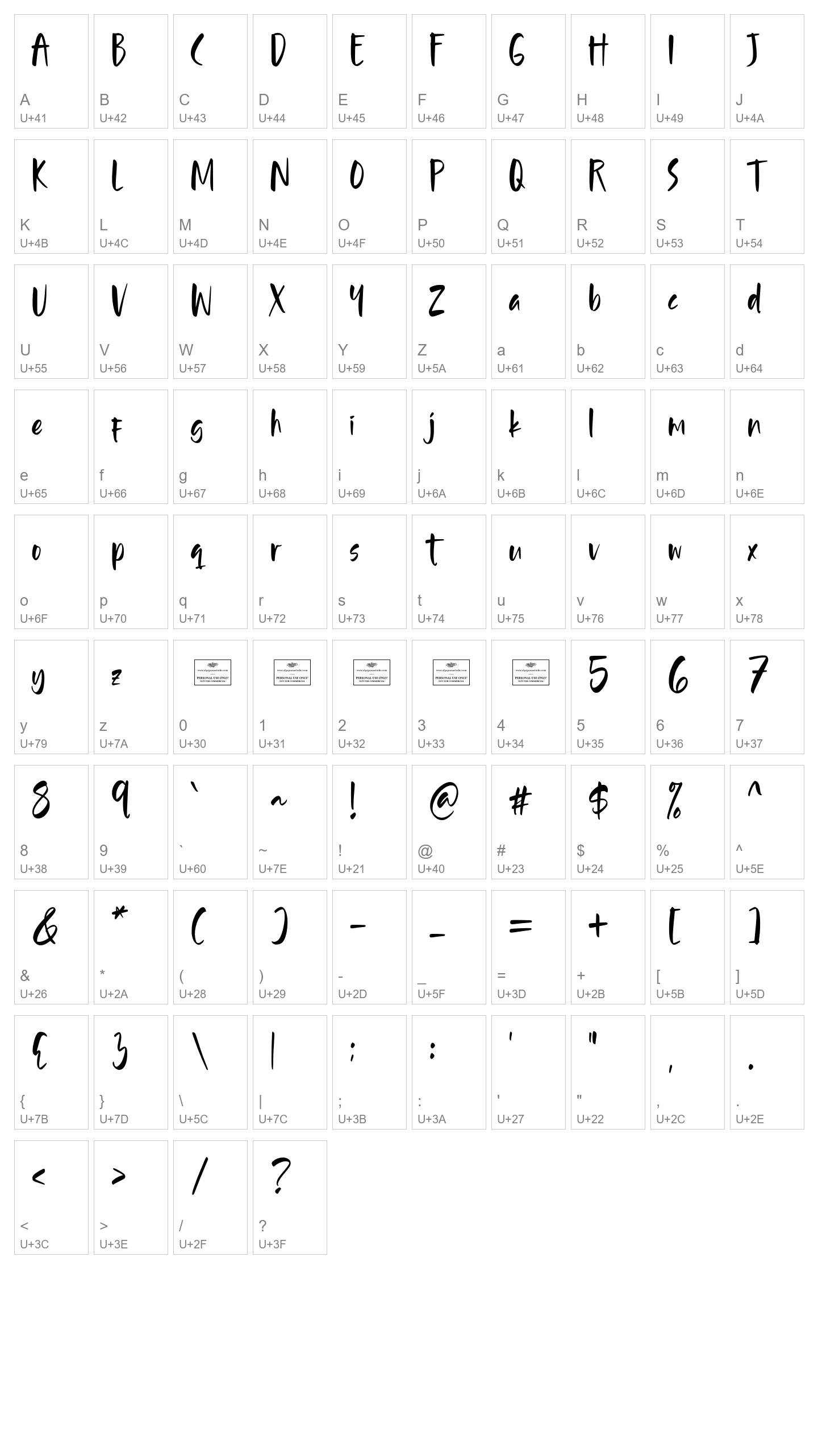 Character Map Image