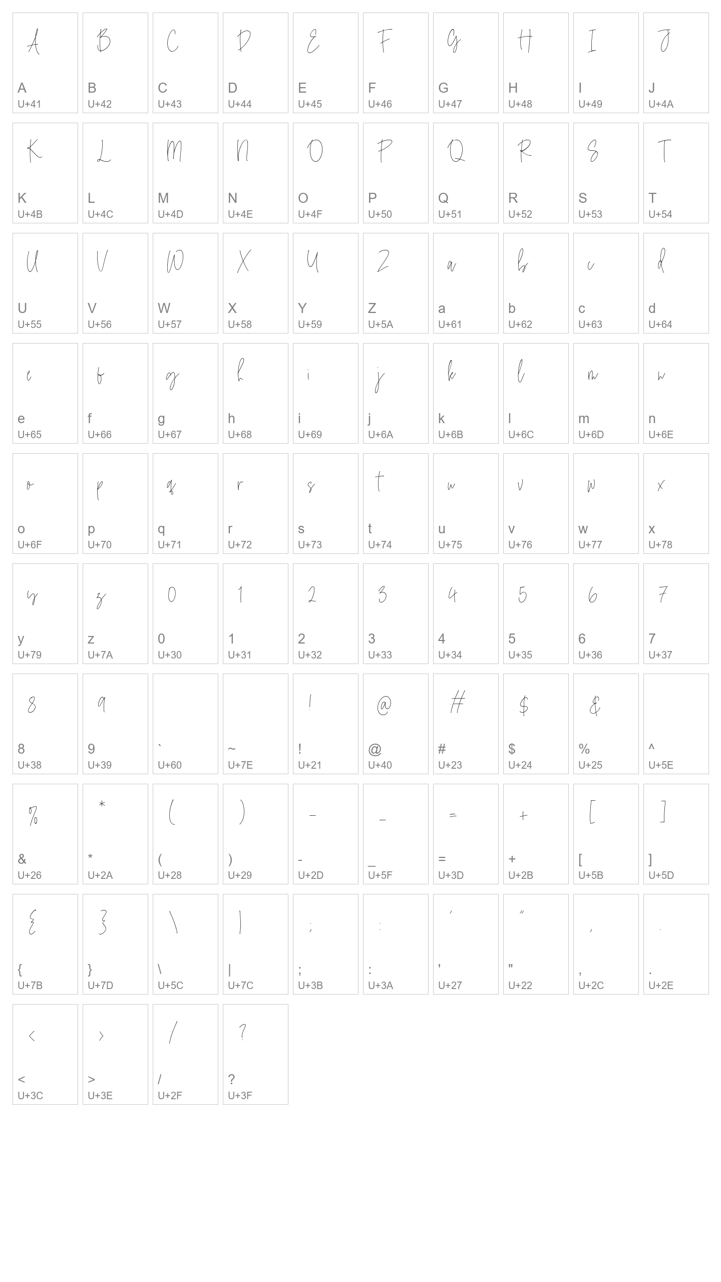 Character Map Image