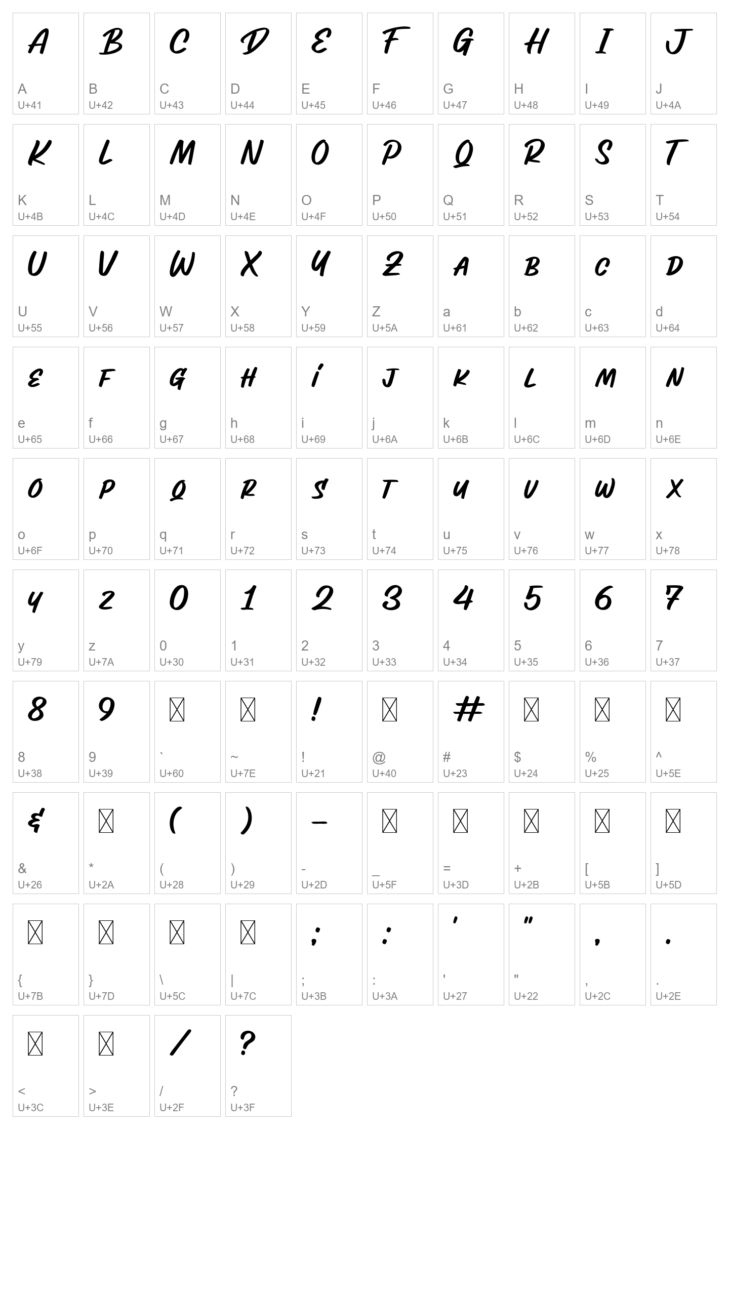 Character Map Image