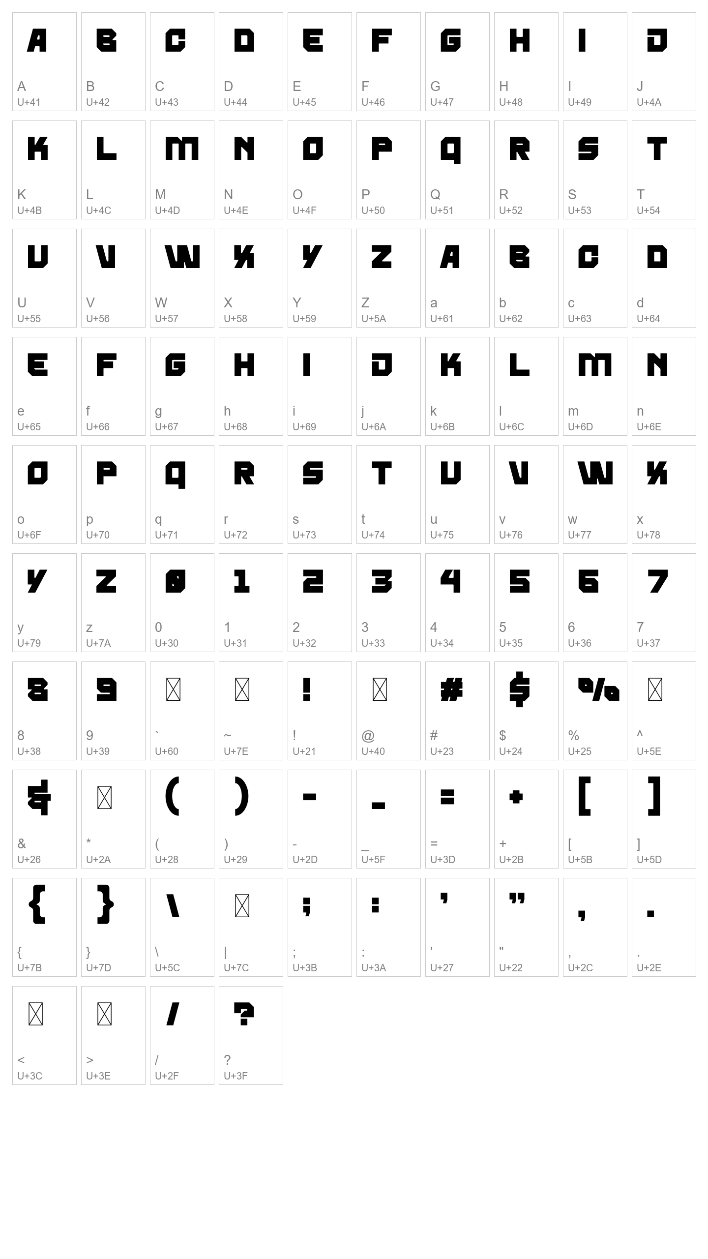 Character Map Image