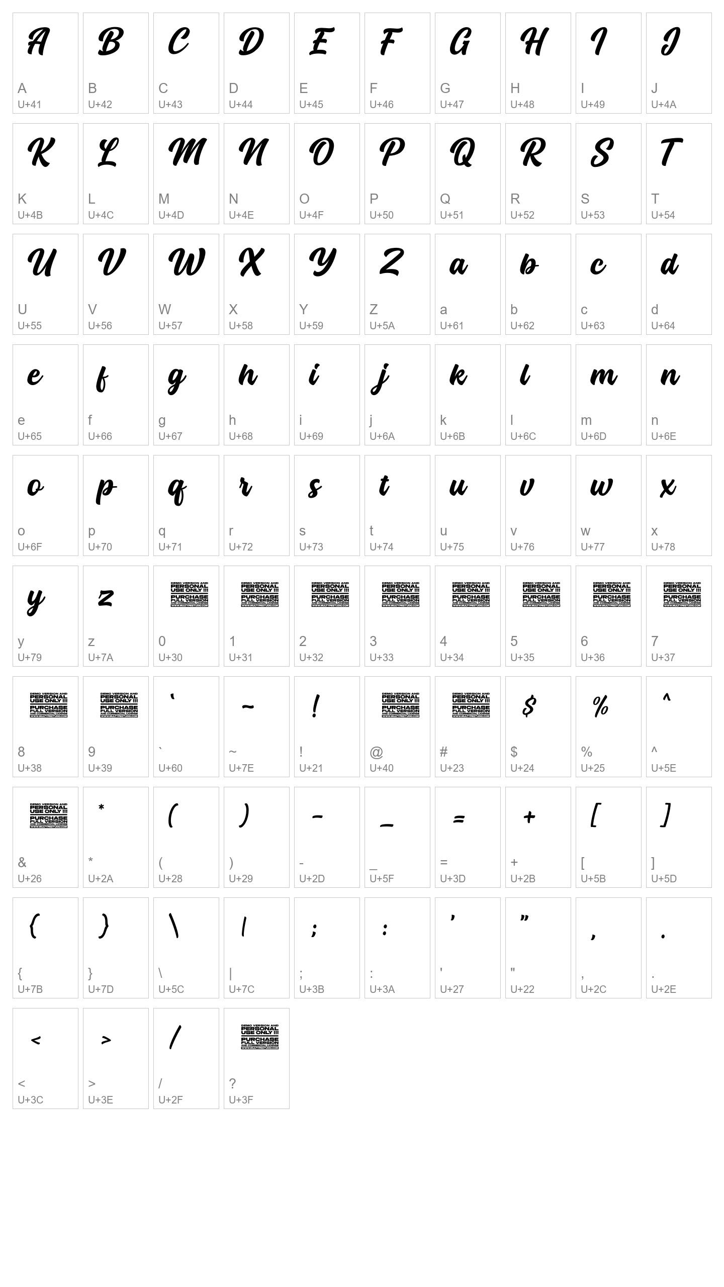 Character Map Image