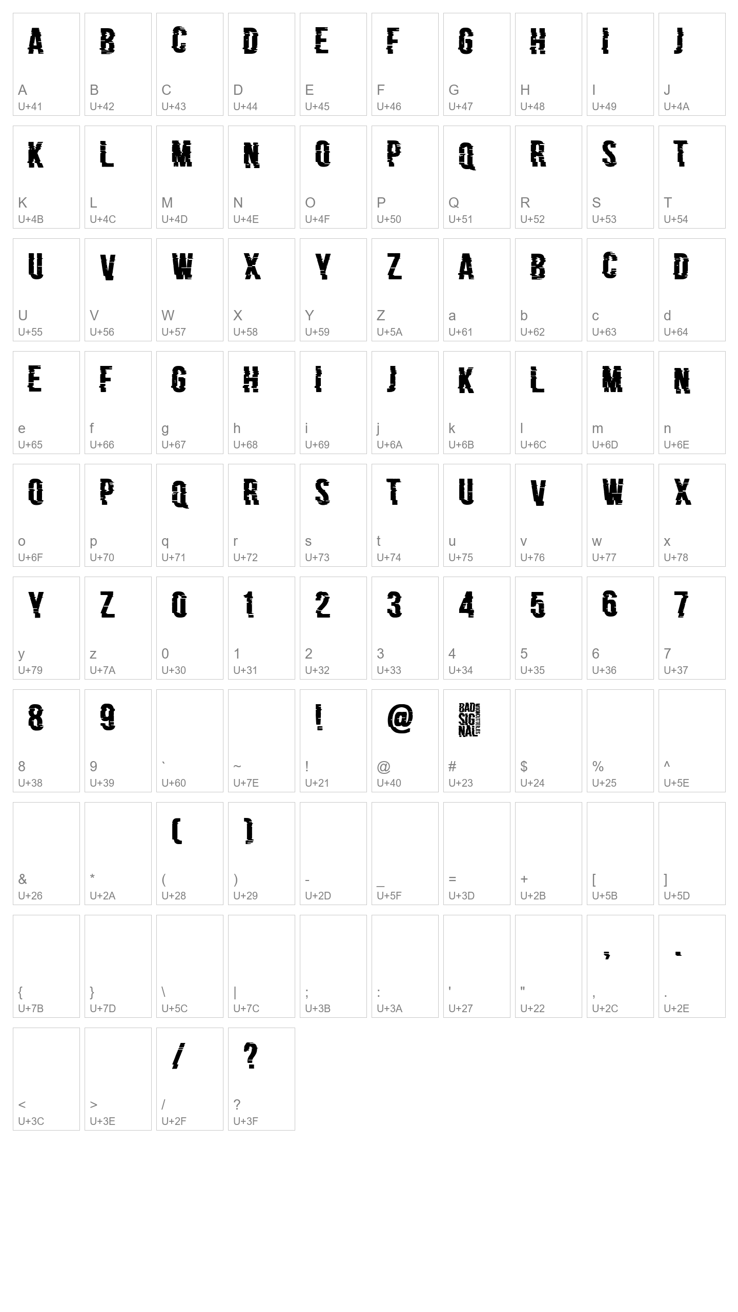 Character Map Image