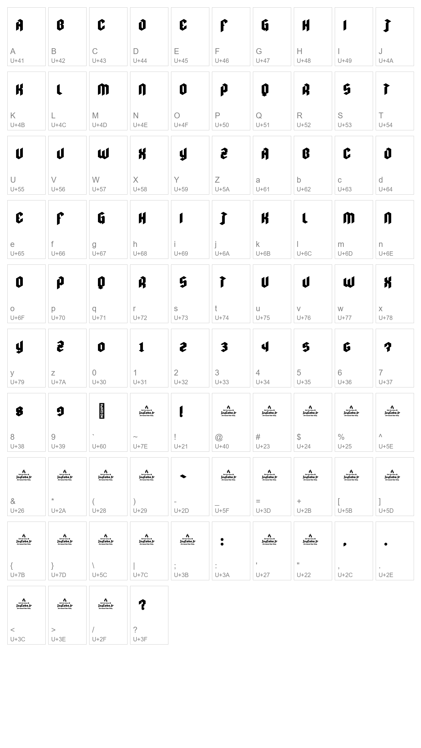 Character Map Image