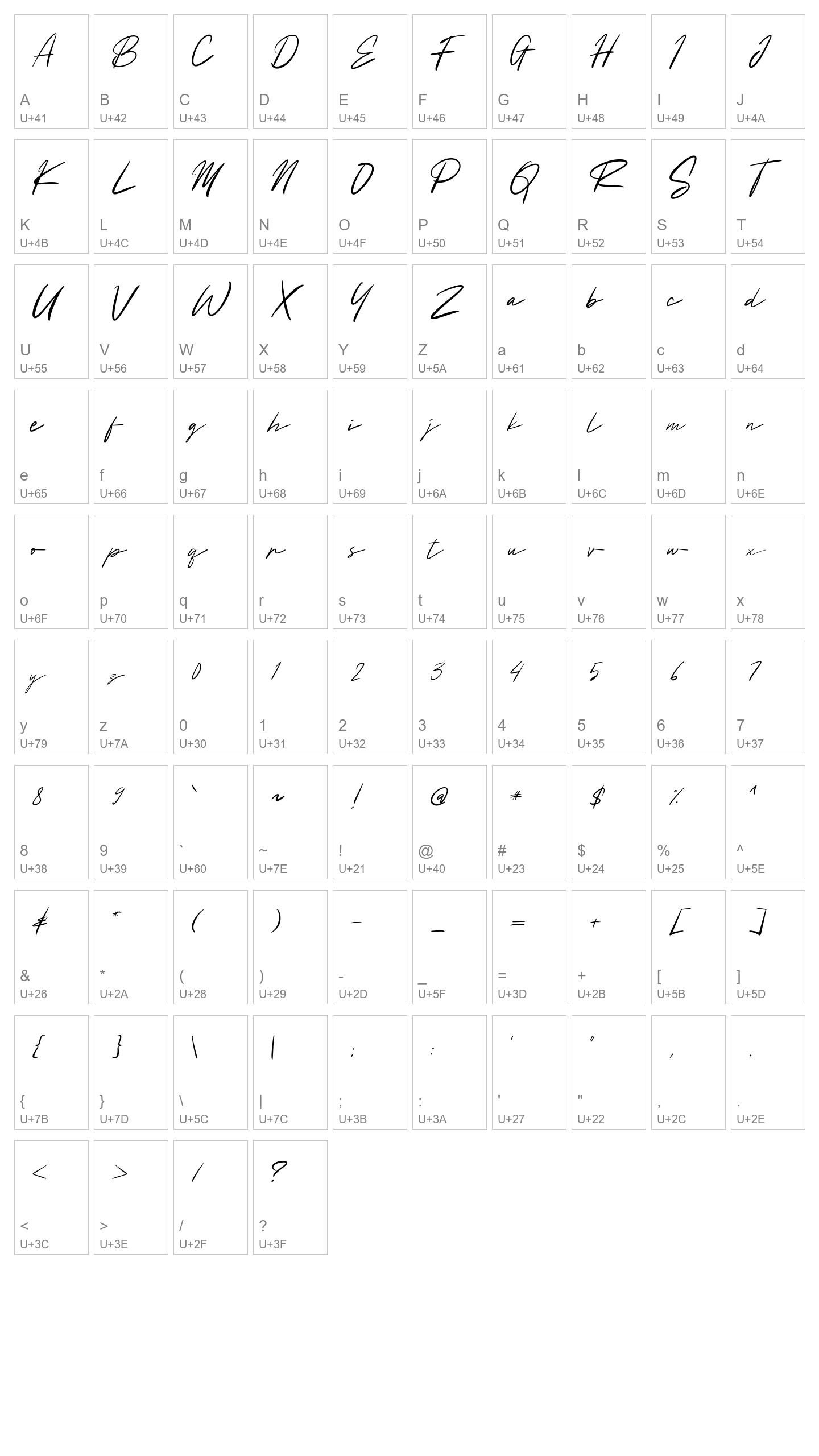 Character Map Image