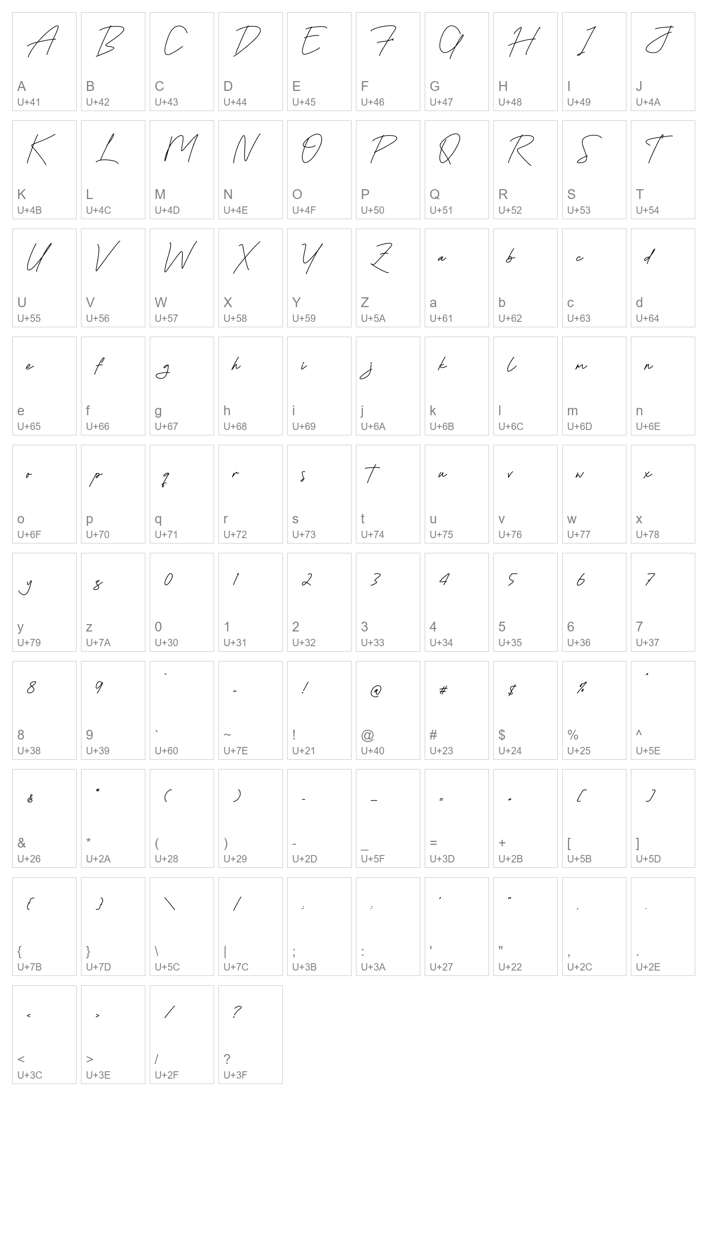 Character Map Image