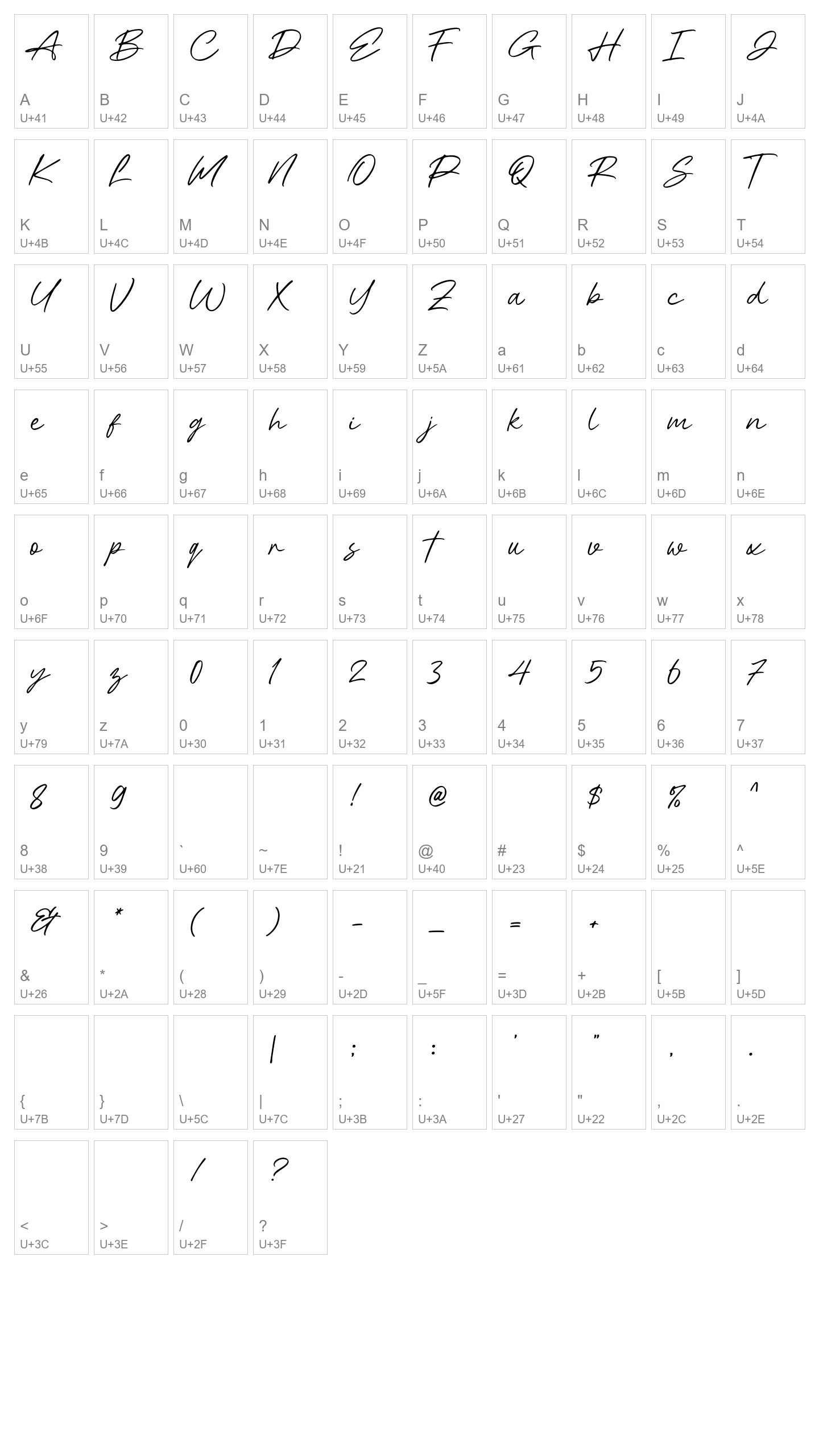 Character Map Image