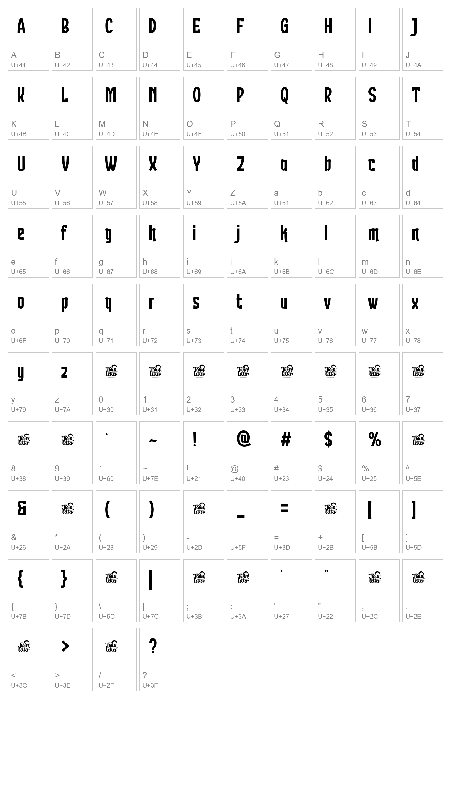 Character Map Image