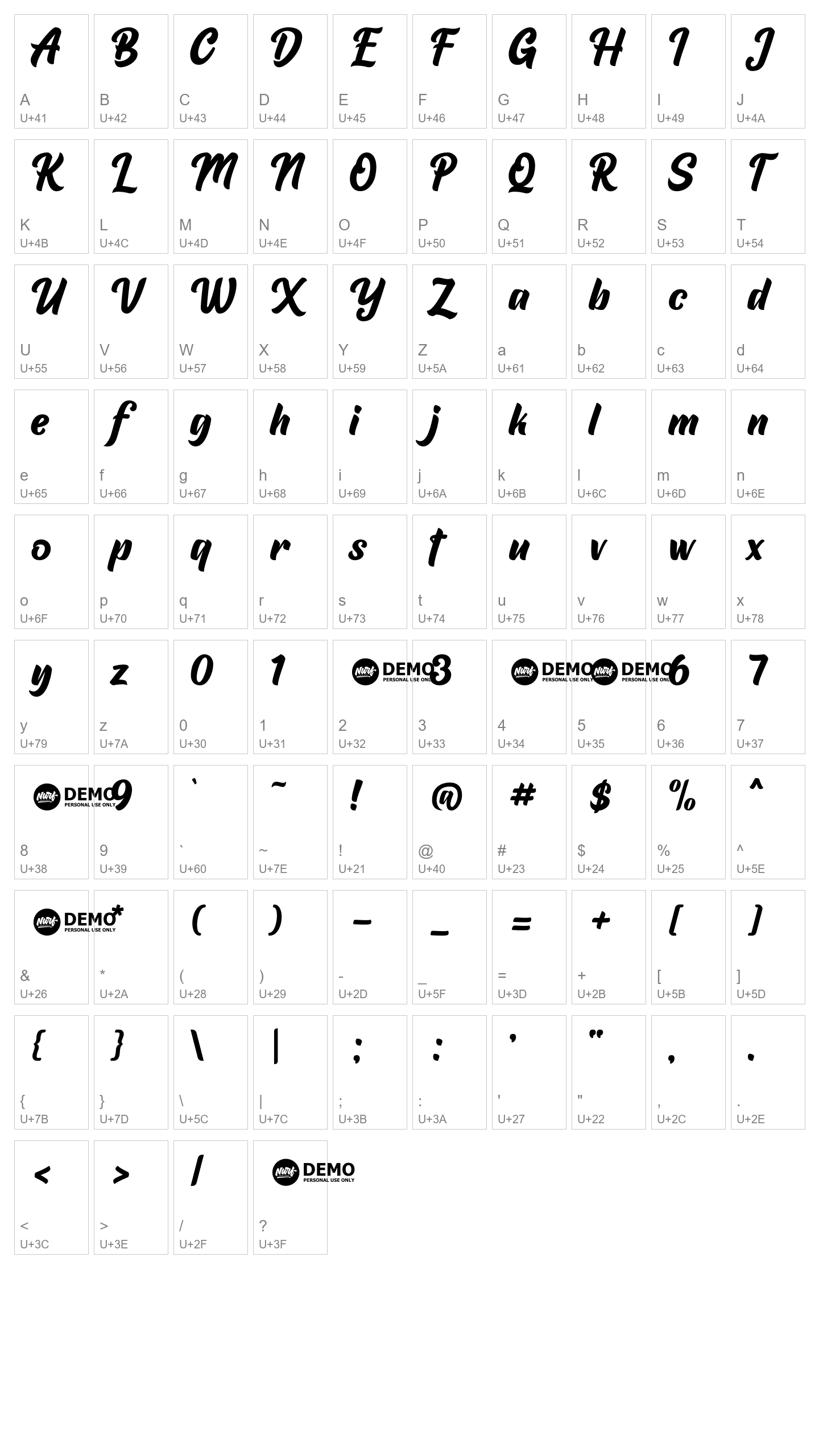 Character Map Image