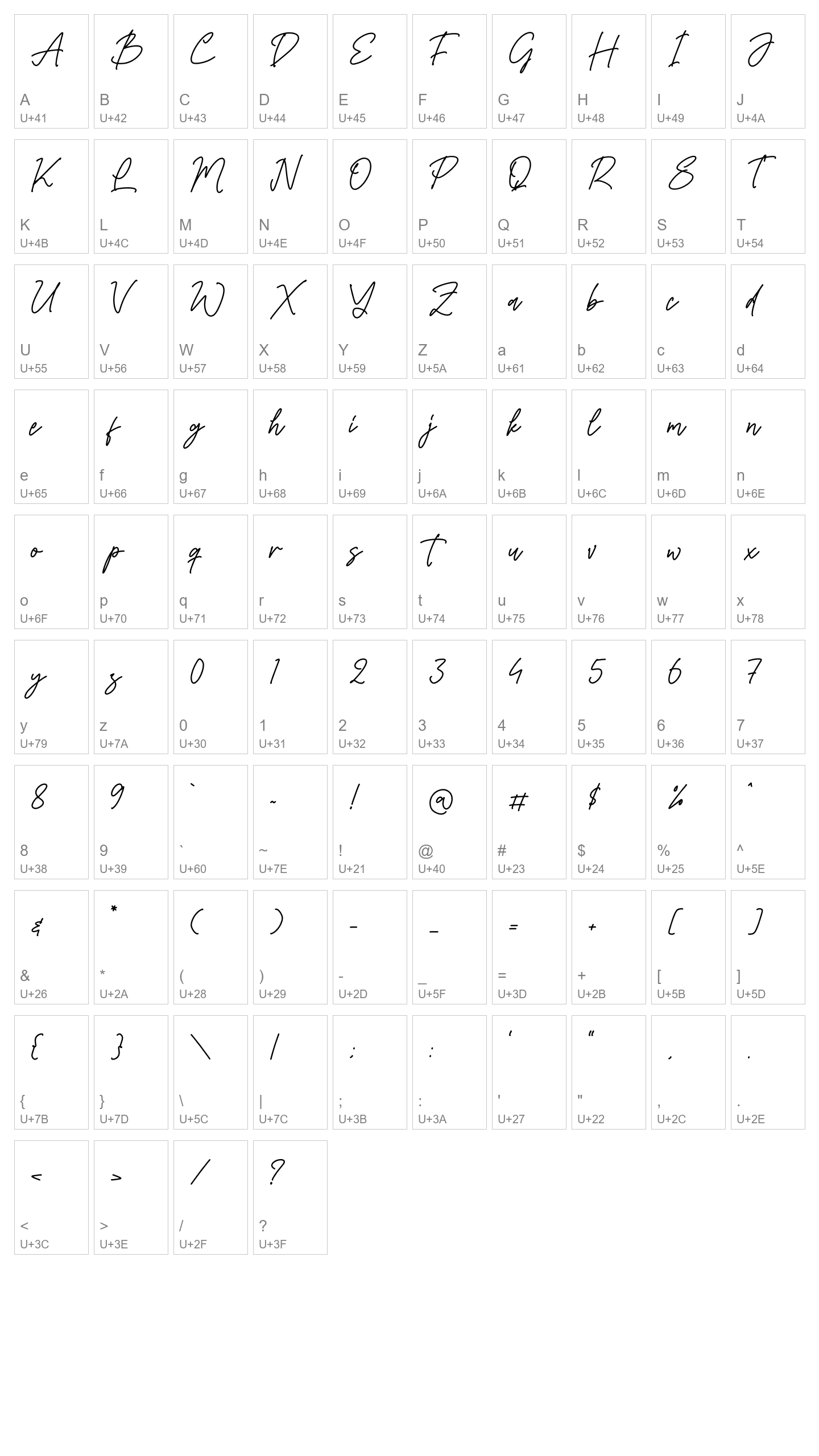 Character Map Image