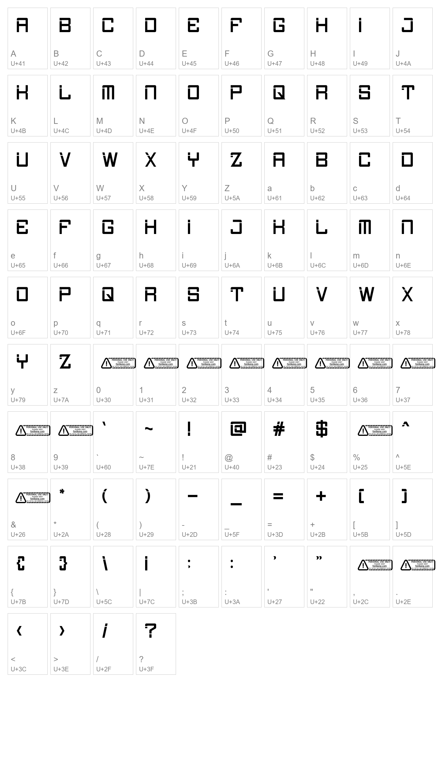 Character Map Image