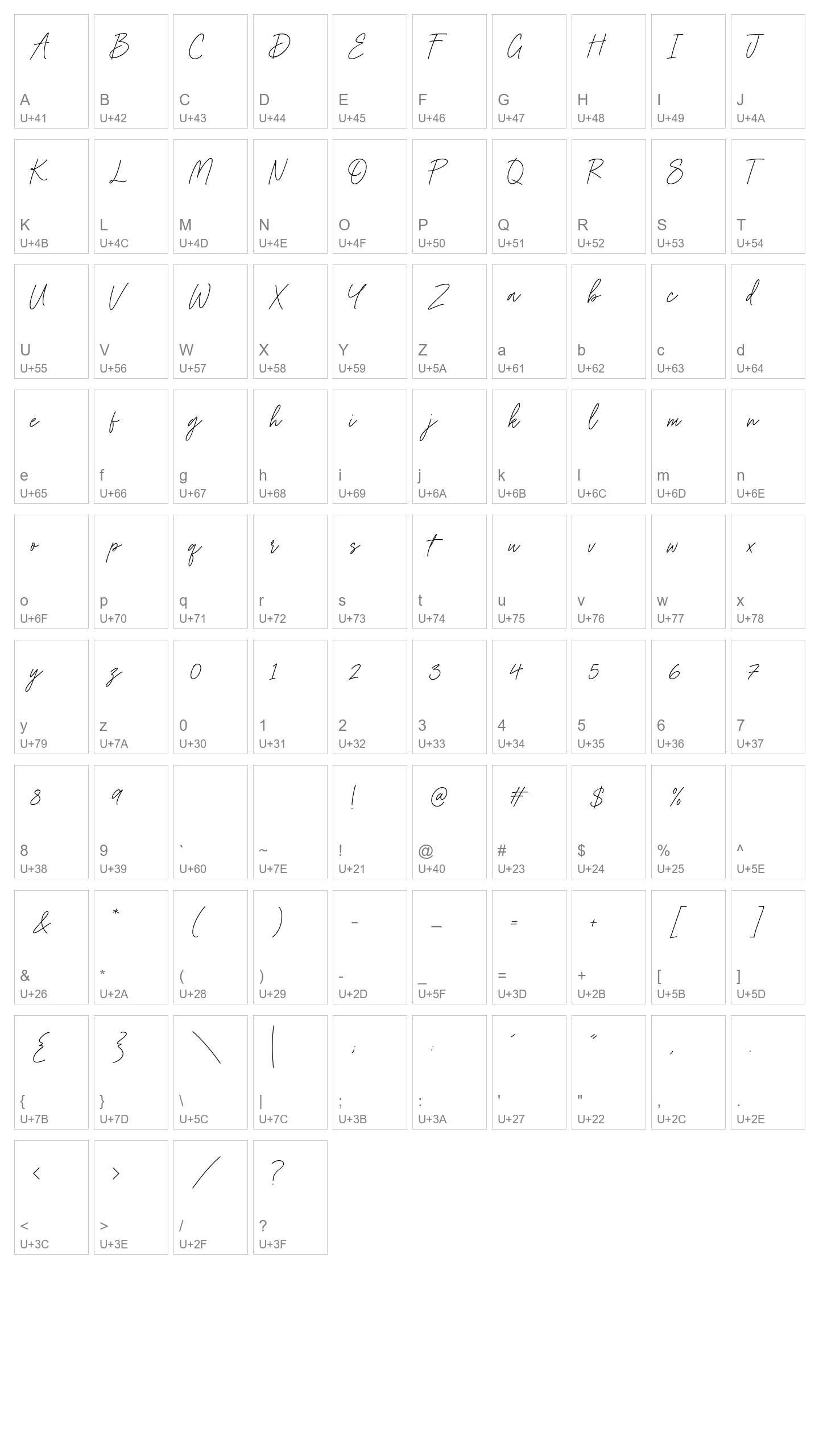 Character Map Image