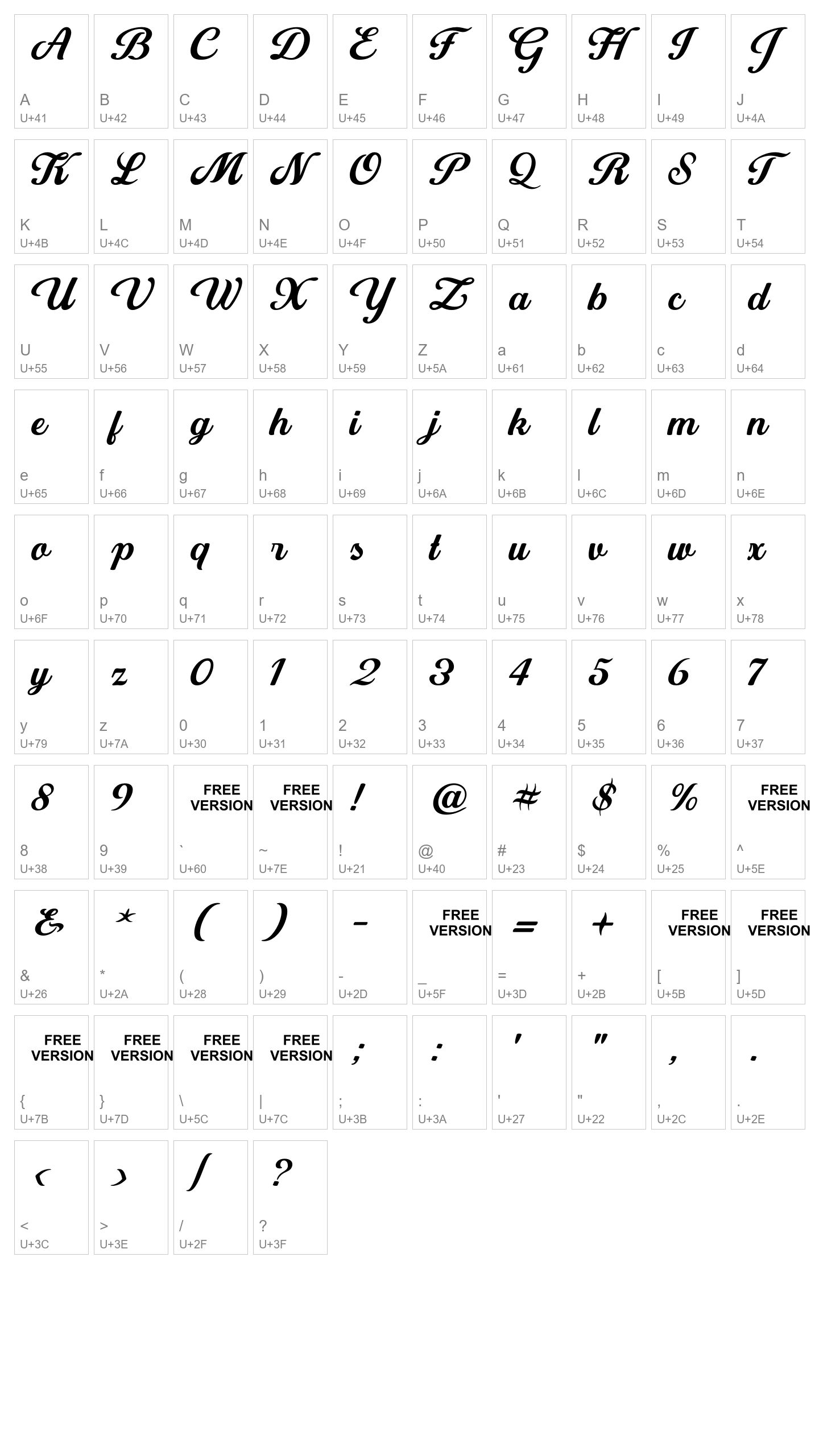Character Map Image