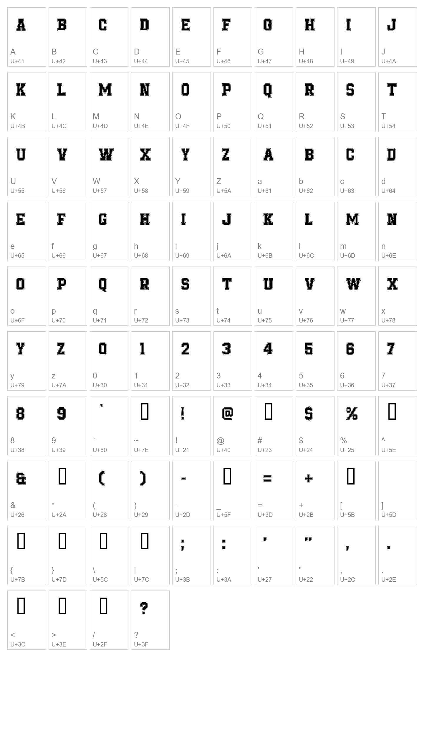Character Map Image