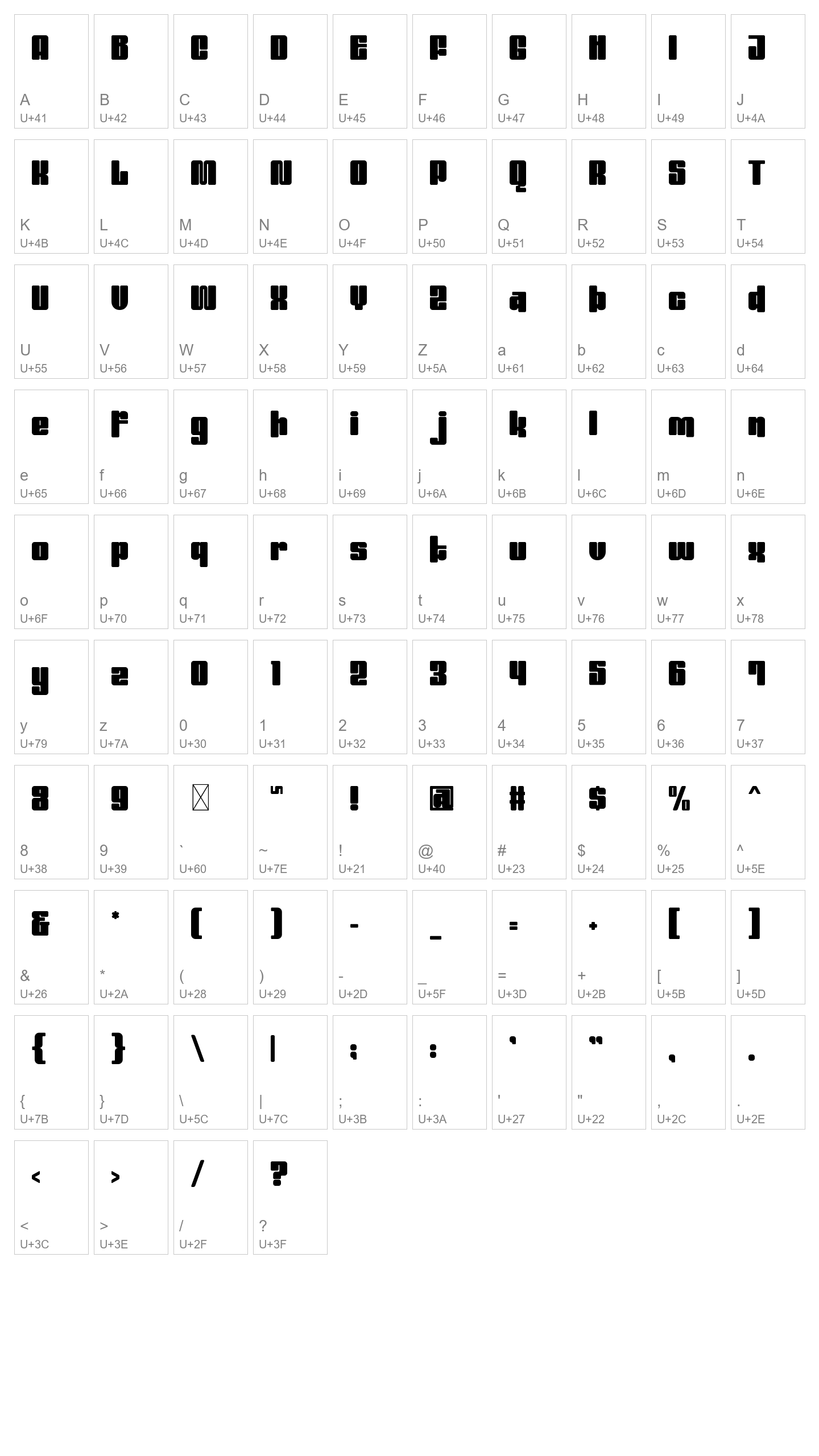 Character Map Image
