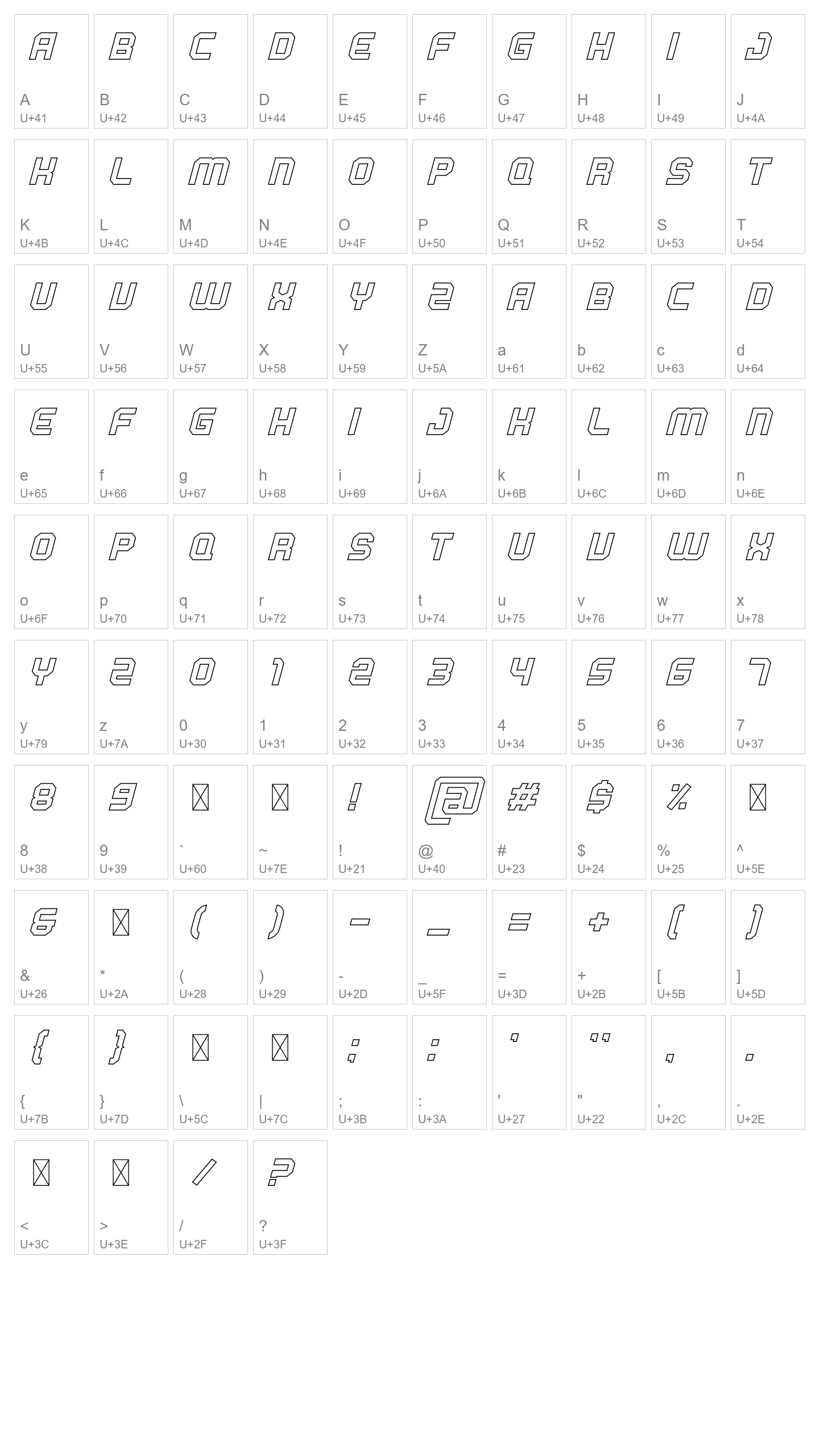 Character Map Image