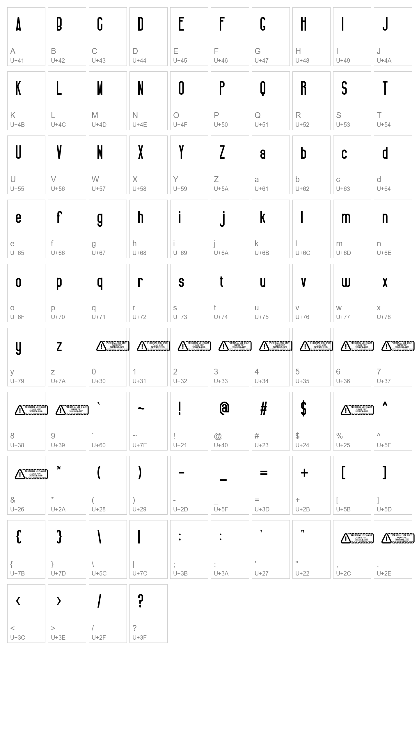 Character Map Image