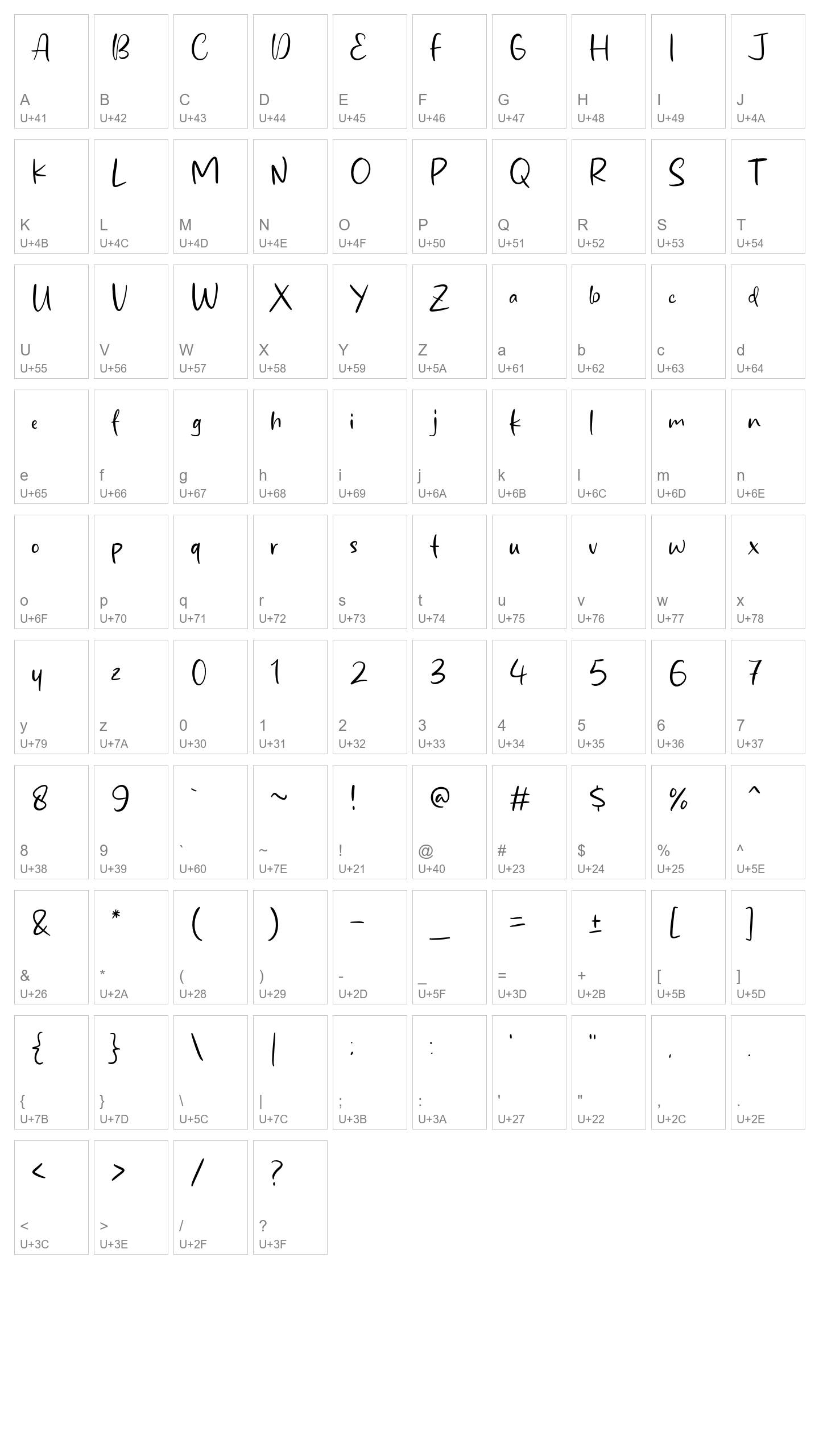 Character Map Image