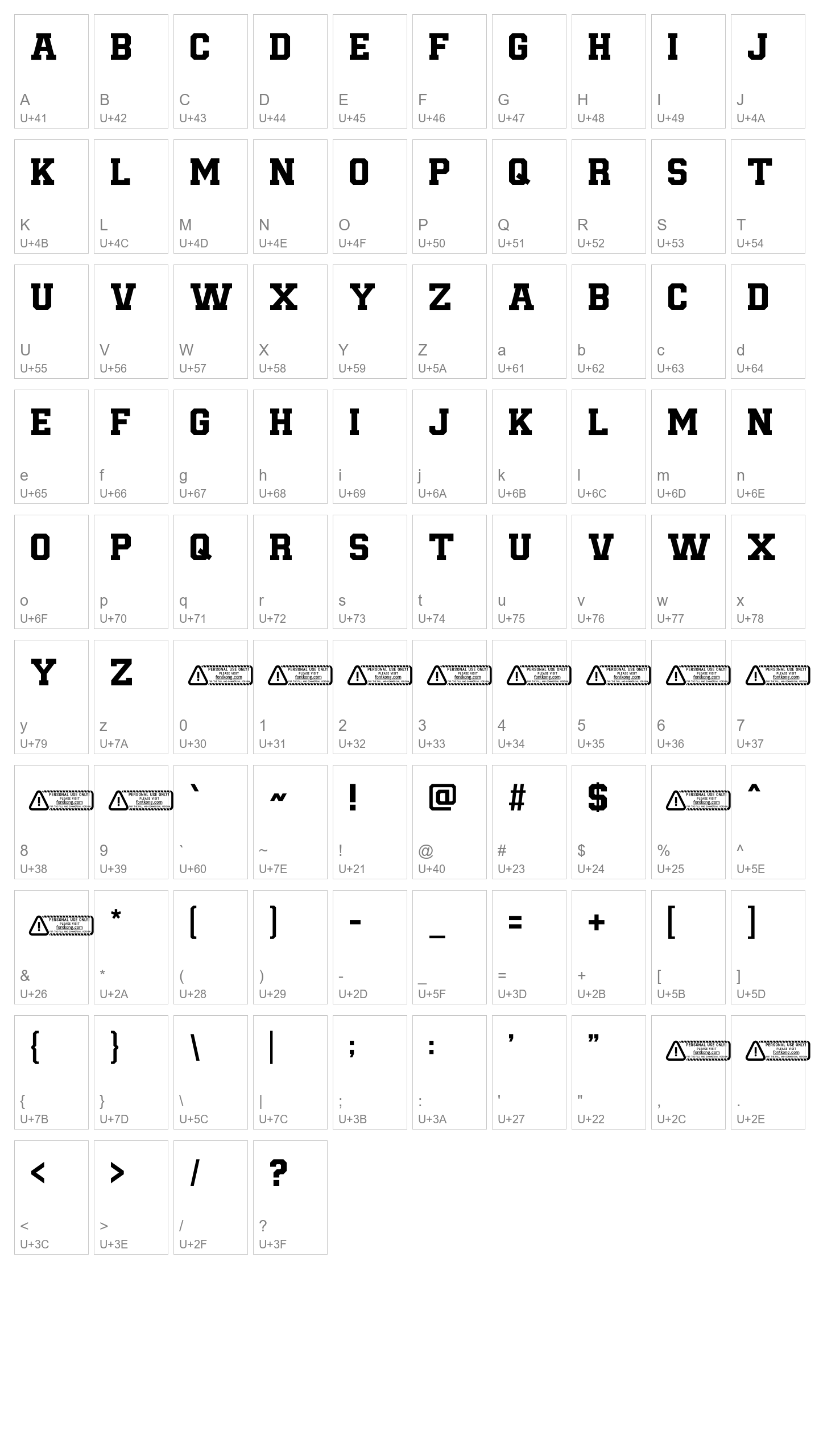 Character Map Image