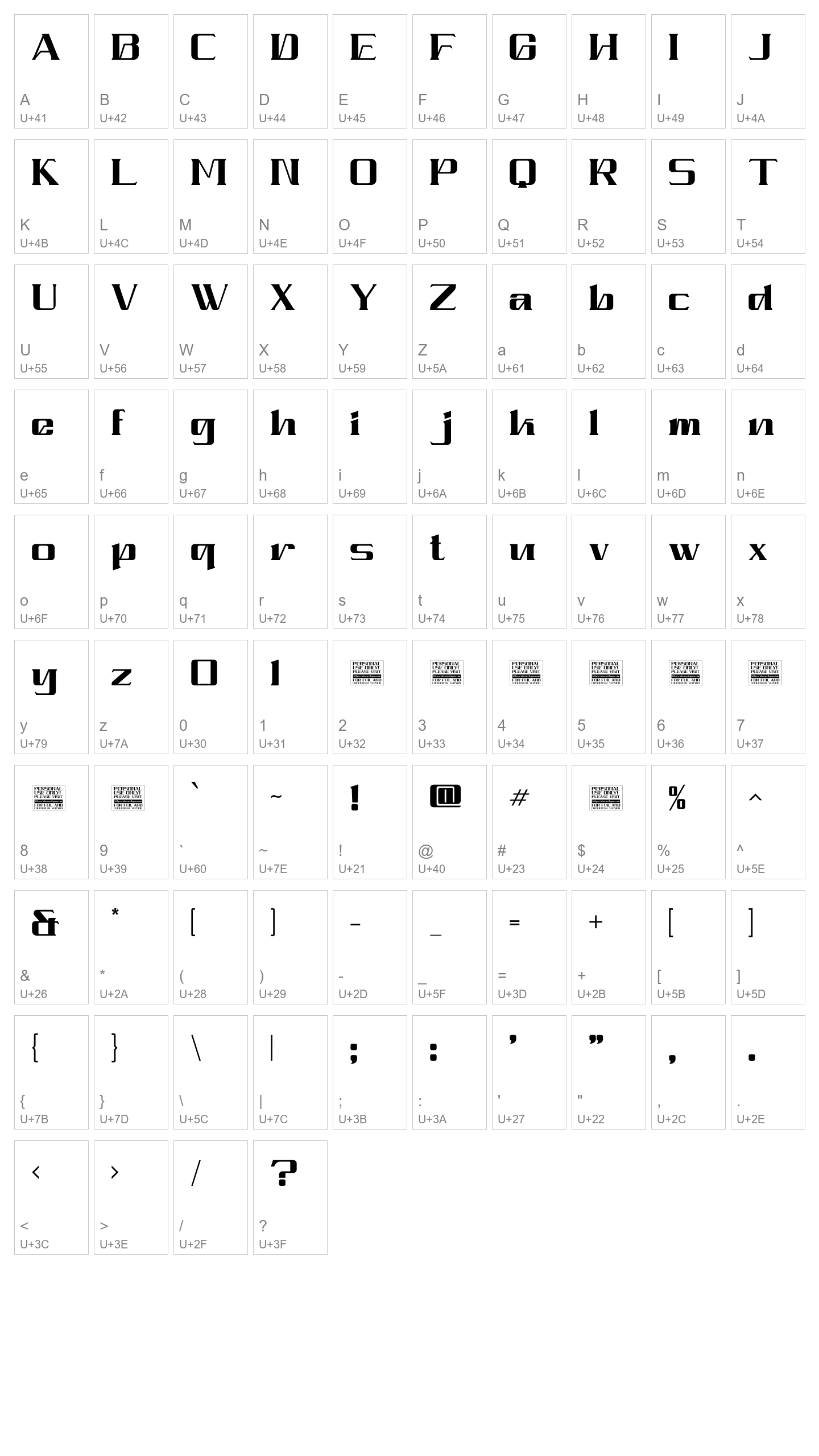 Character Map Image