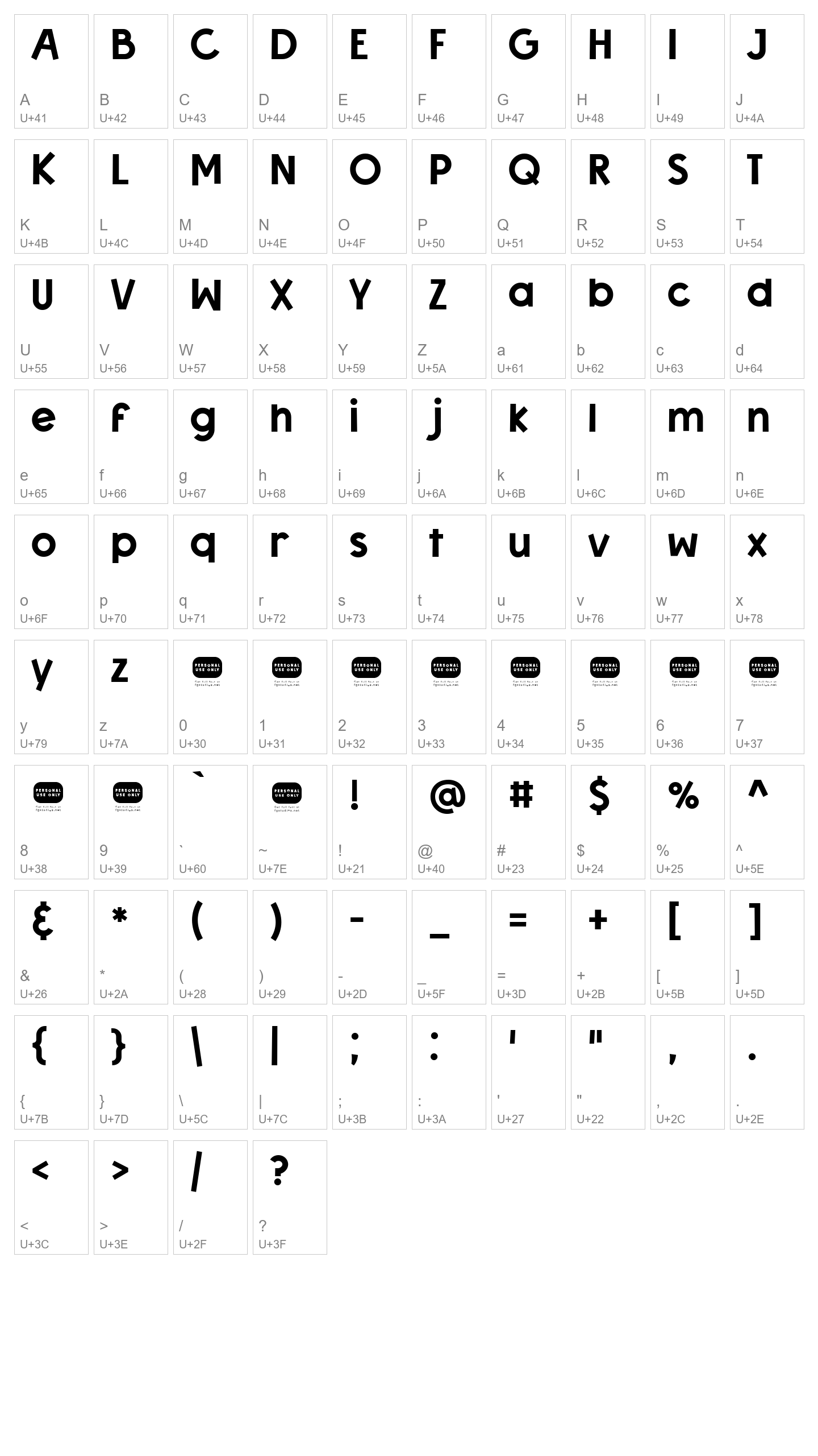 Character Map Image