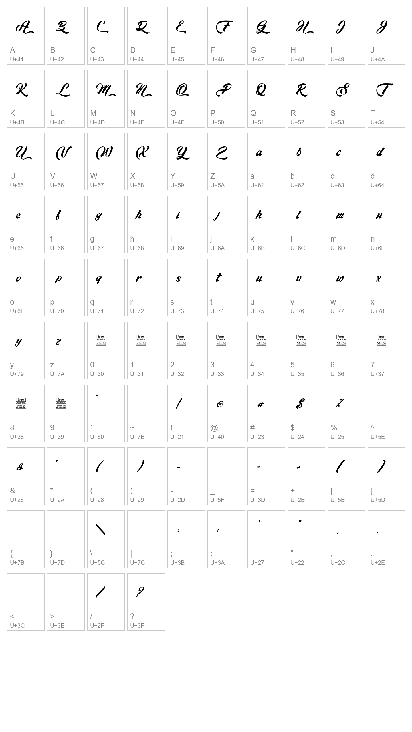 Character Map Image