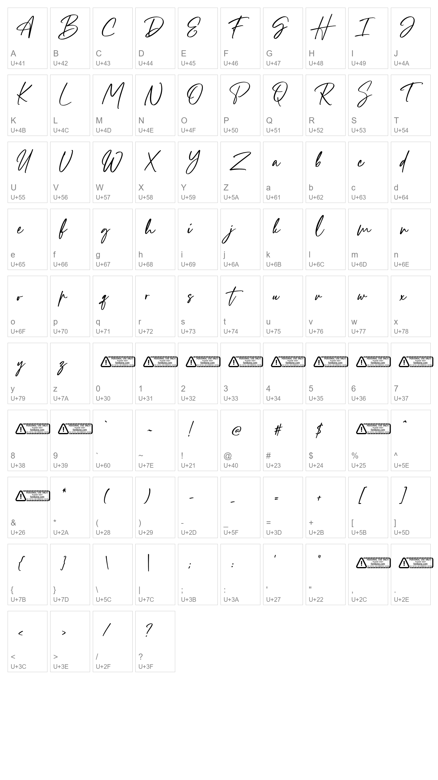 Character Map Image