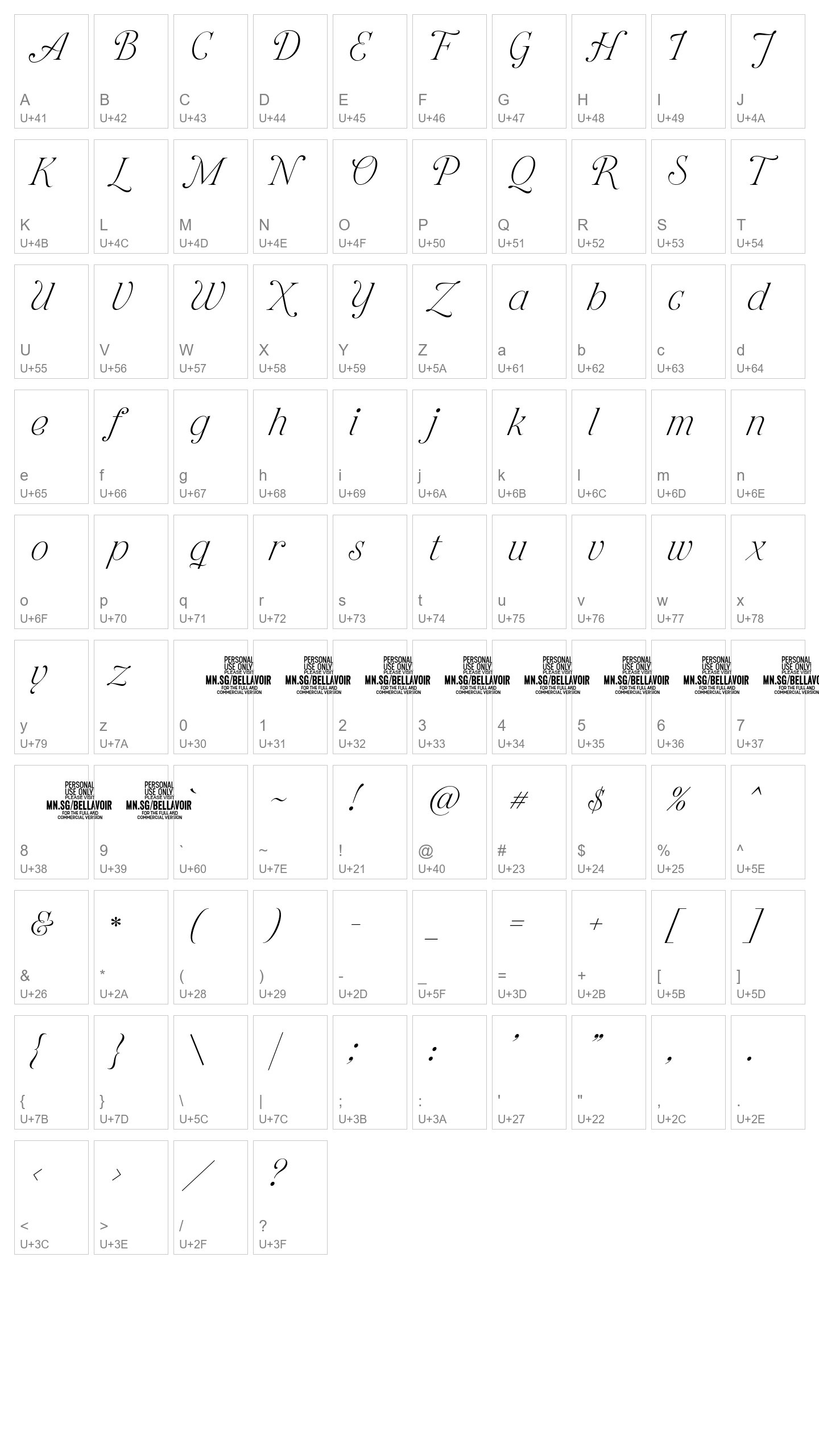 Character Map Image