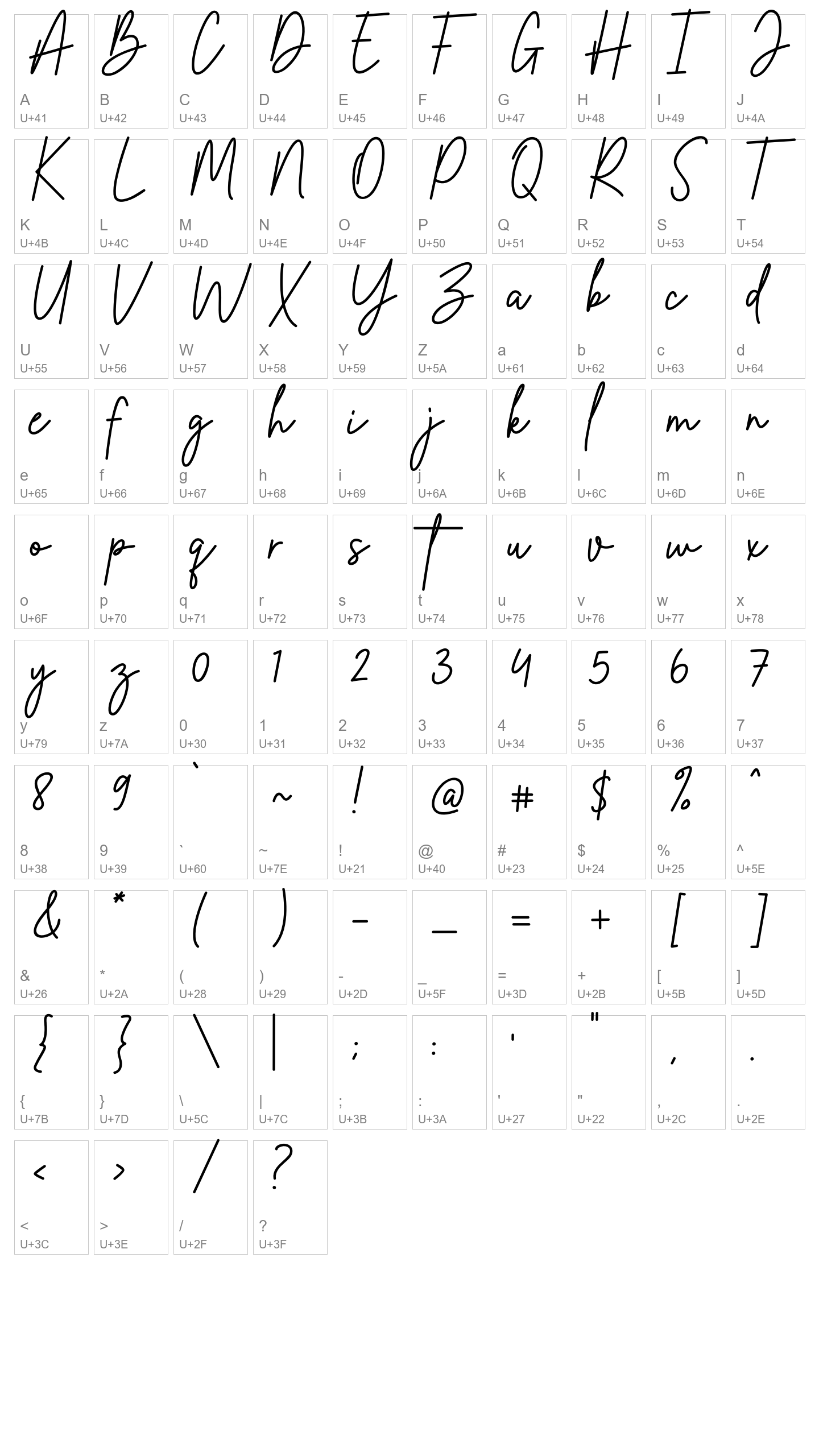 Character Map Image