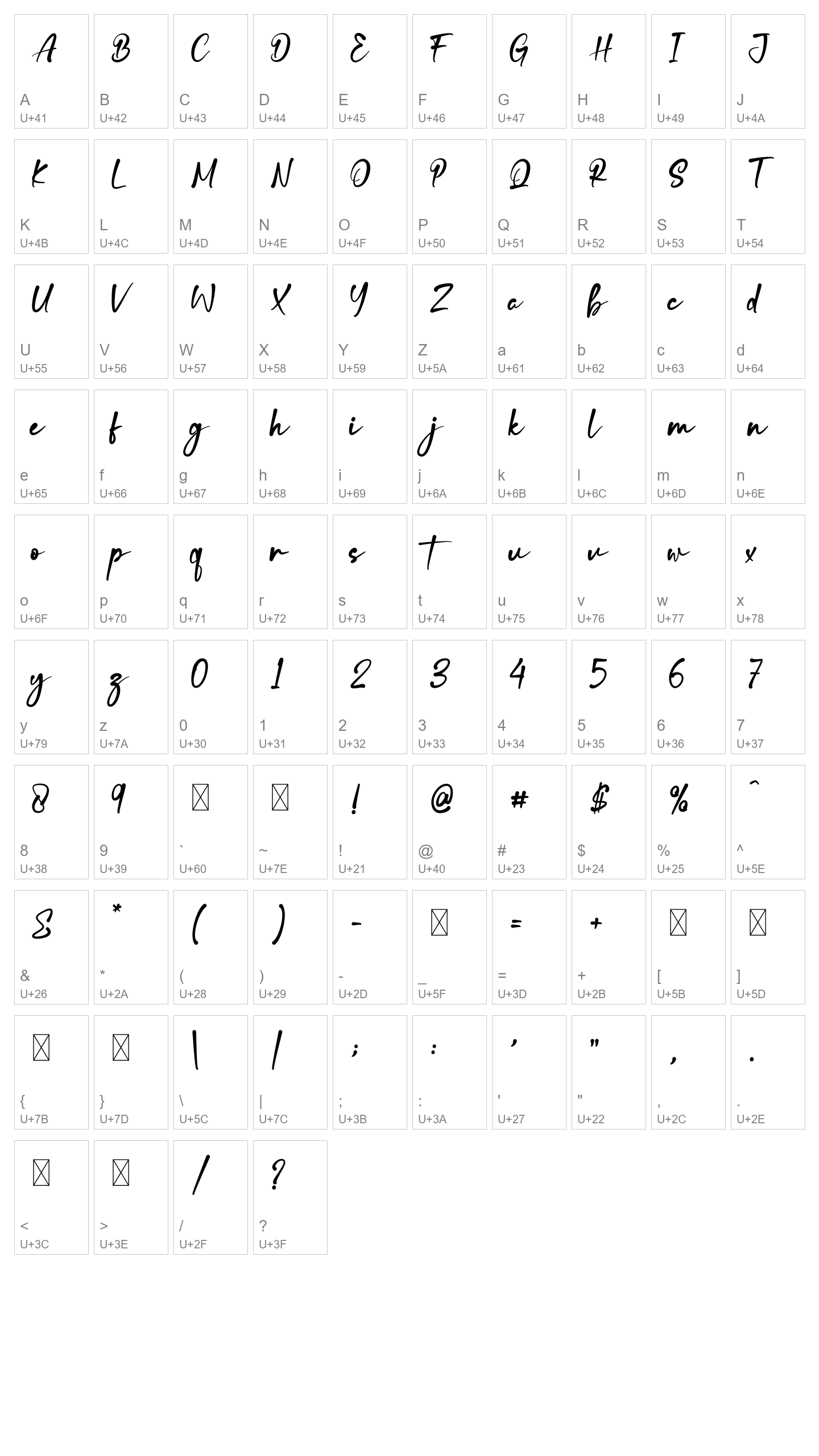 Character Map Image