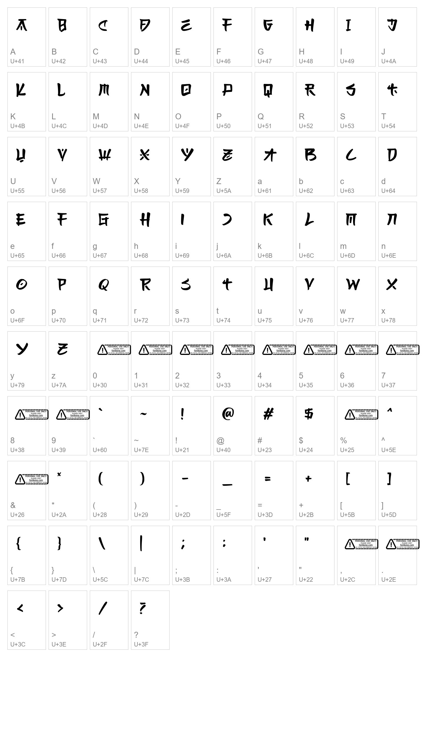 Character Map Image