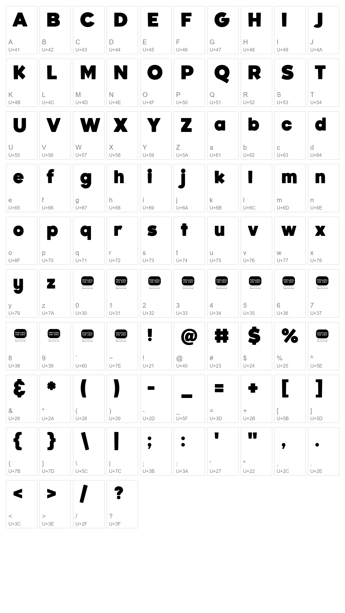 Character Map Image