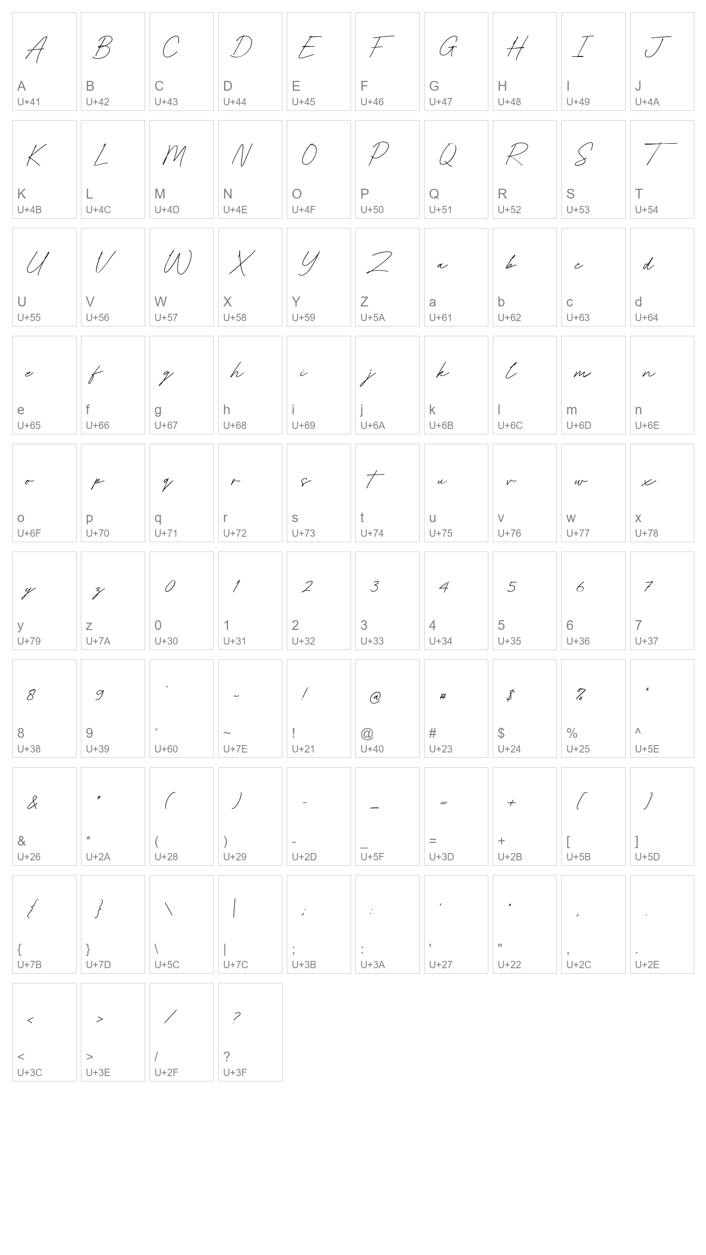 Character Map Image