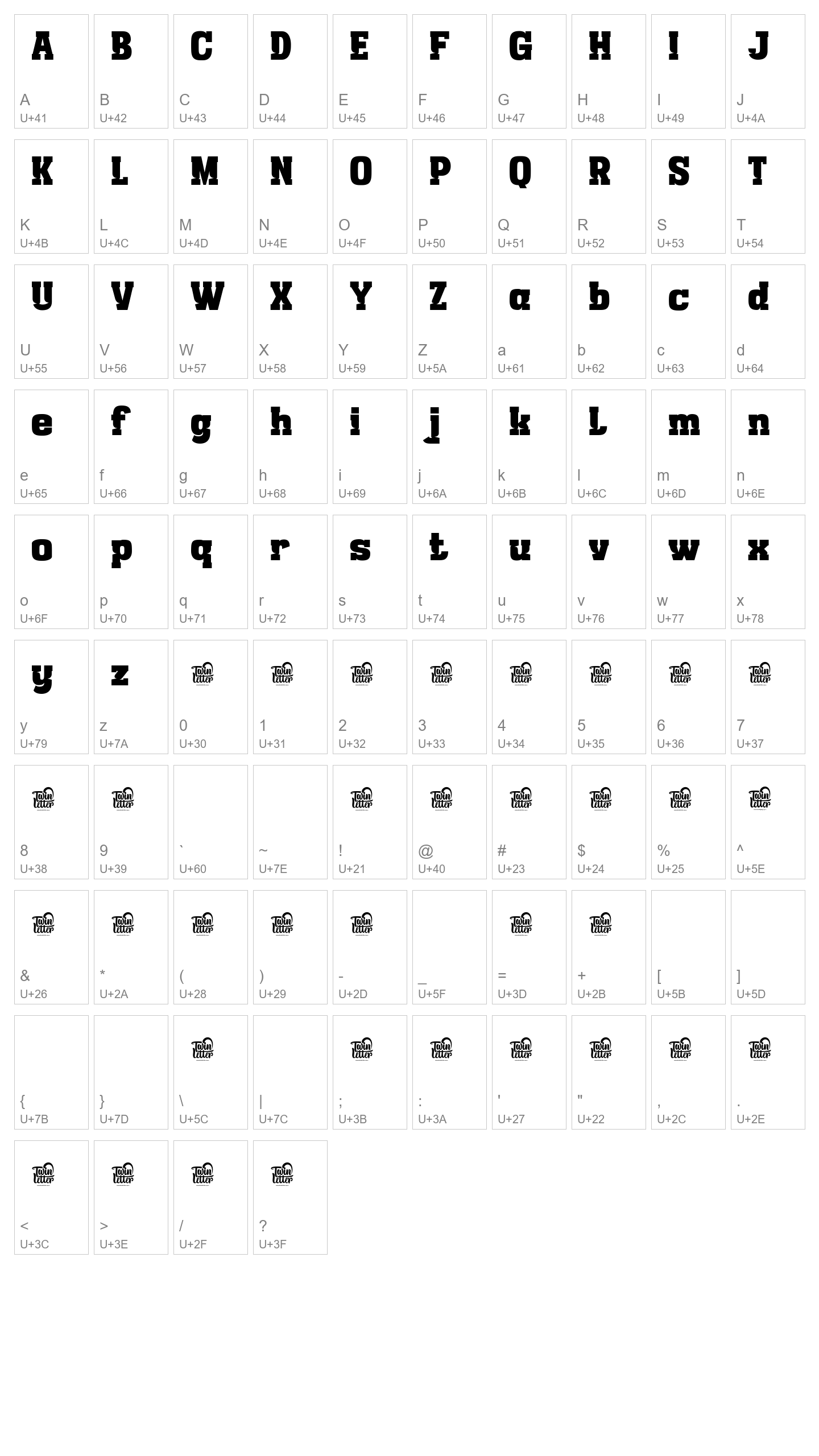 Character Map Image