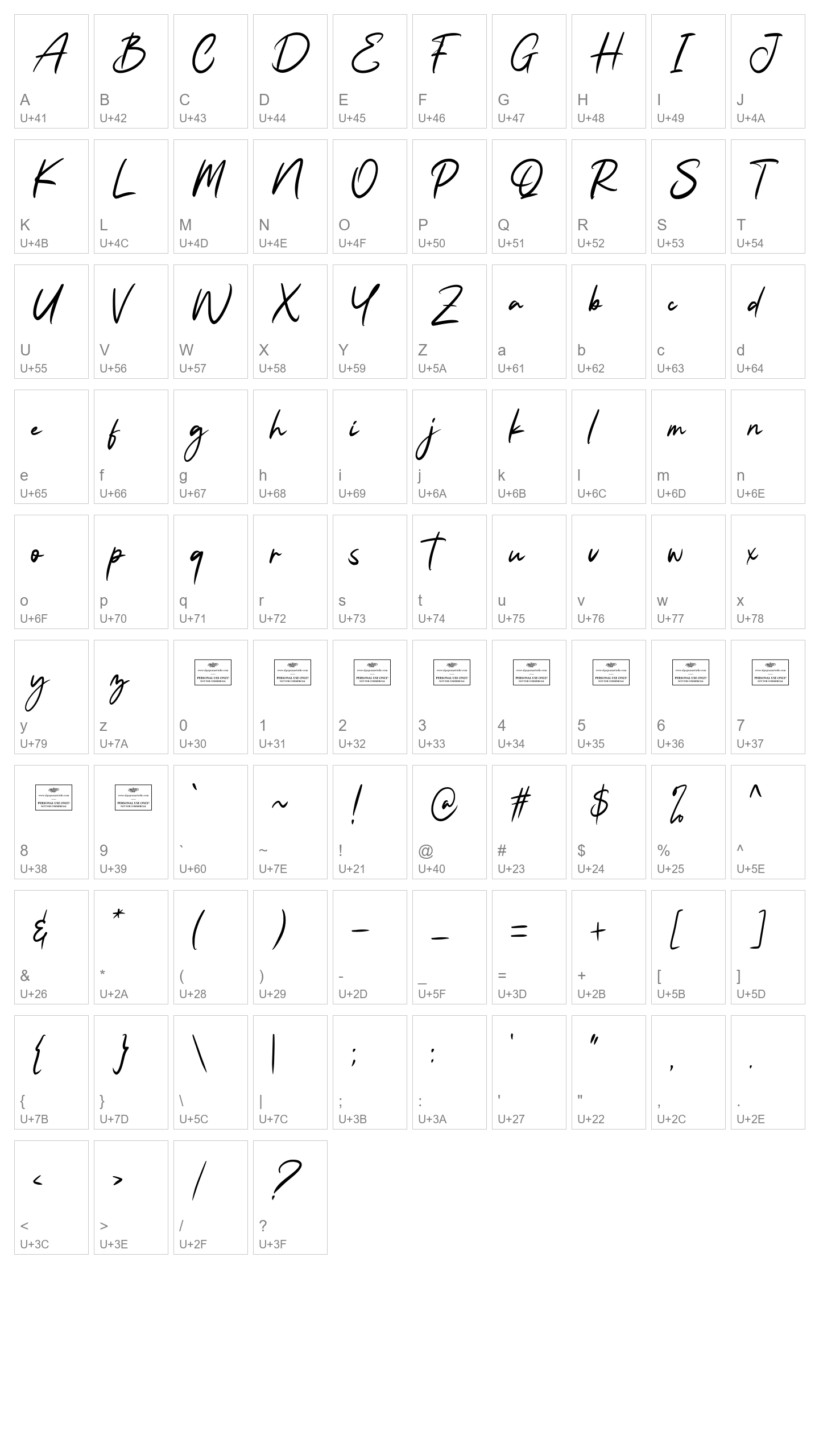 Character Map Image