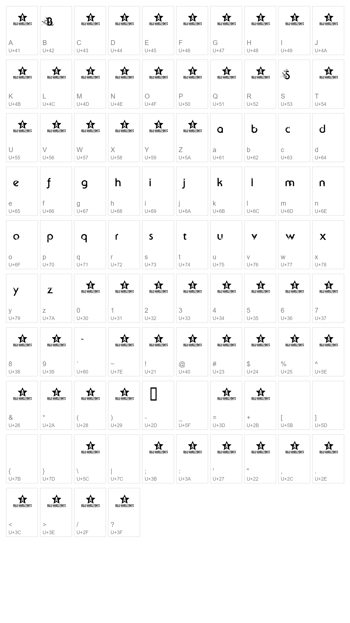 Character Map Image