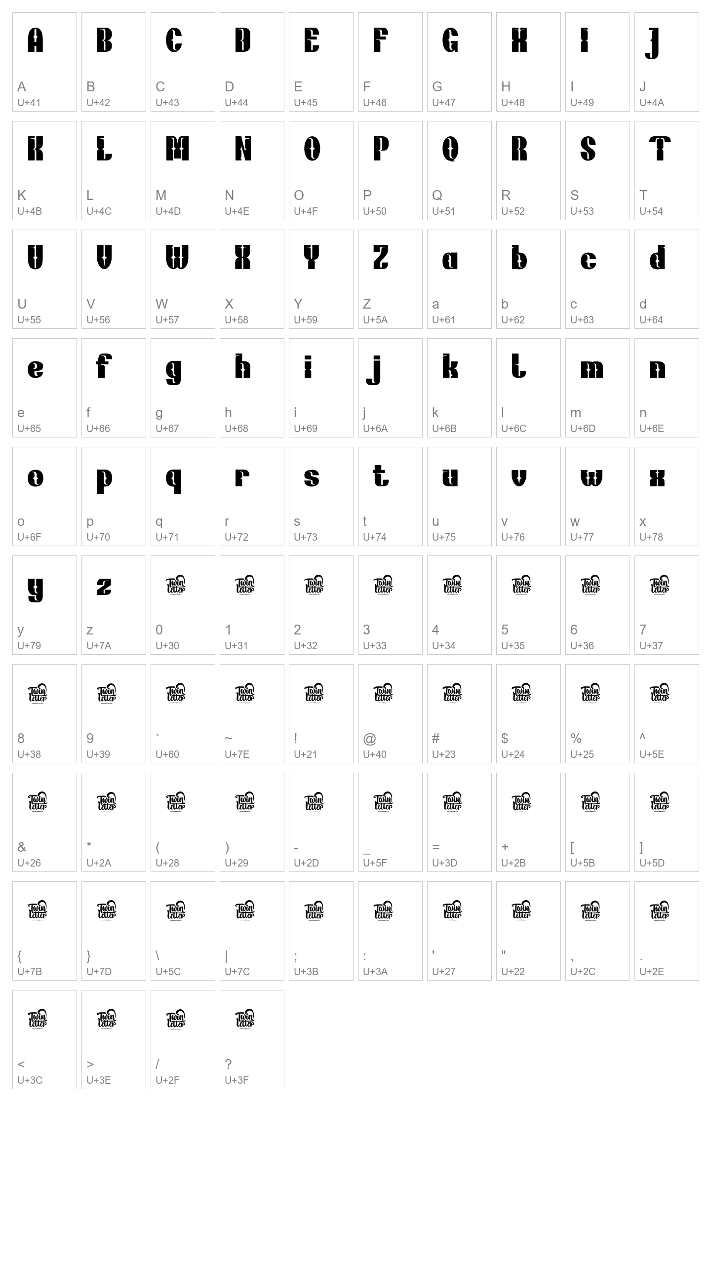 Character Map Image