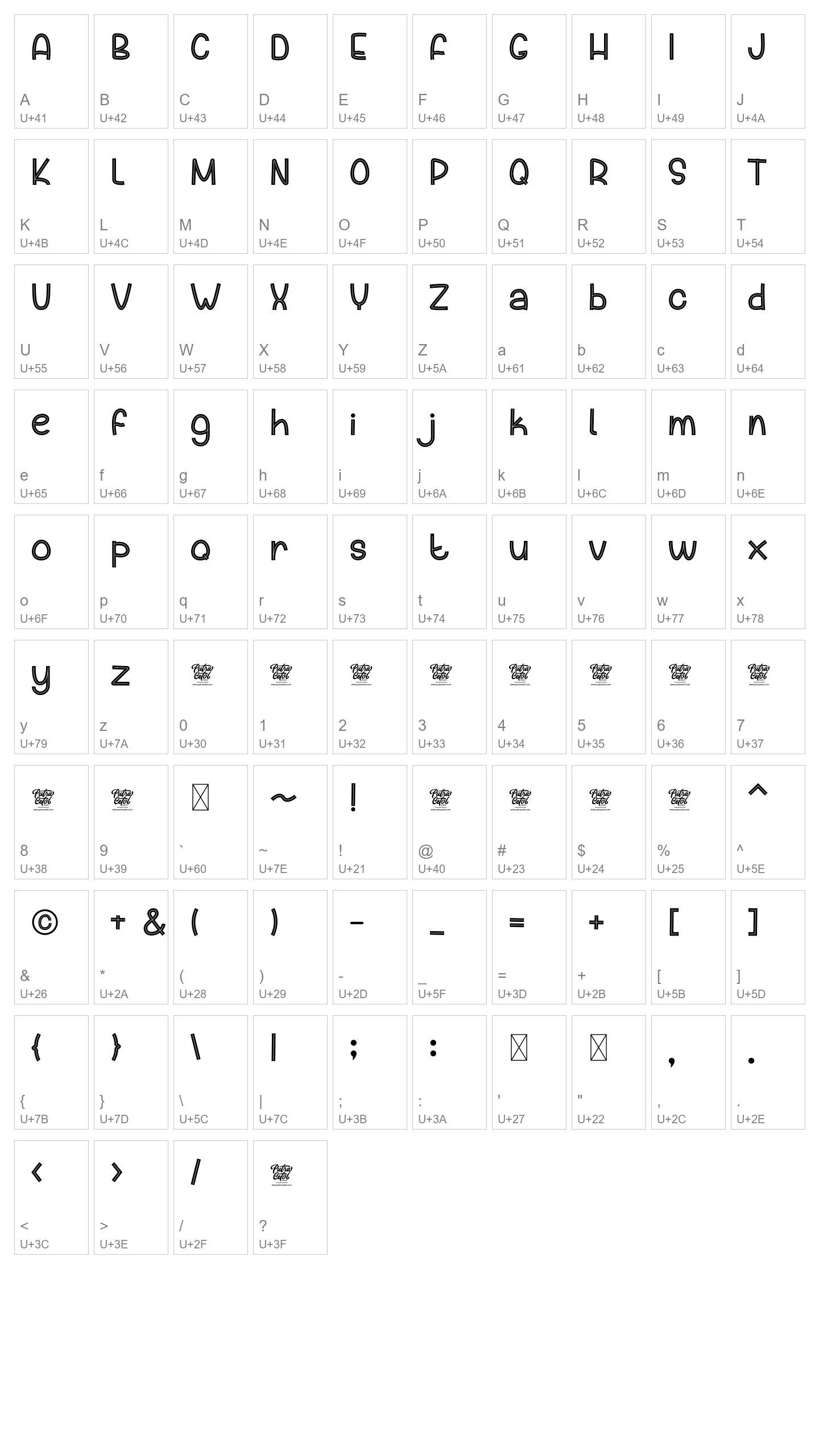 Character Map Image