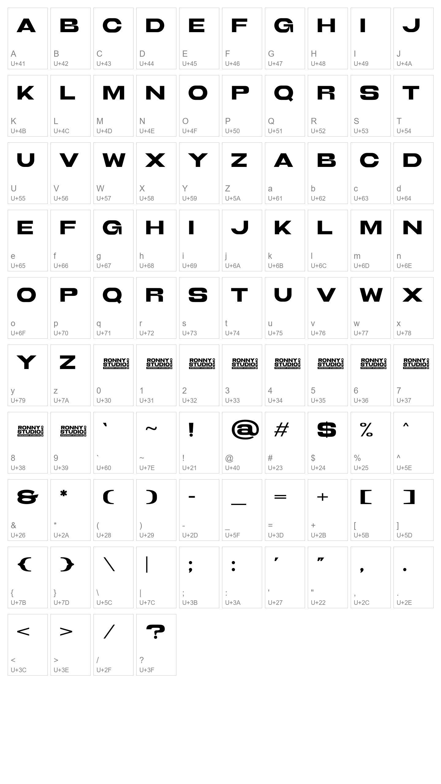 Character Map Image