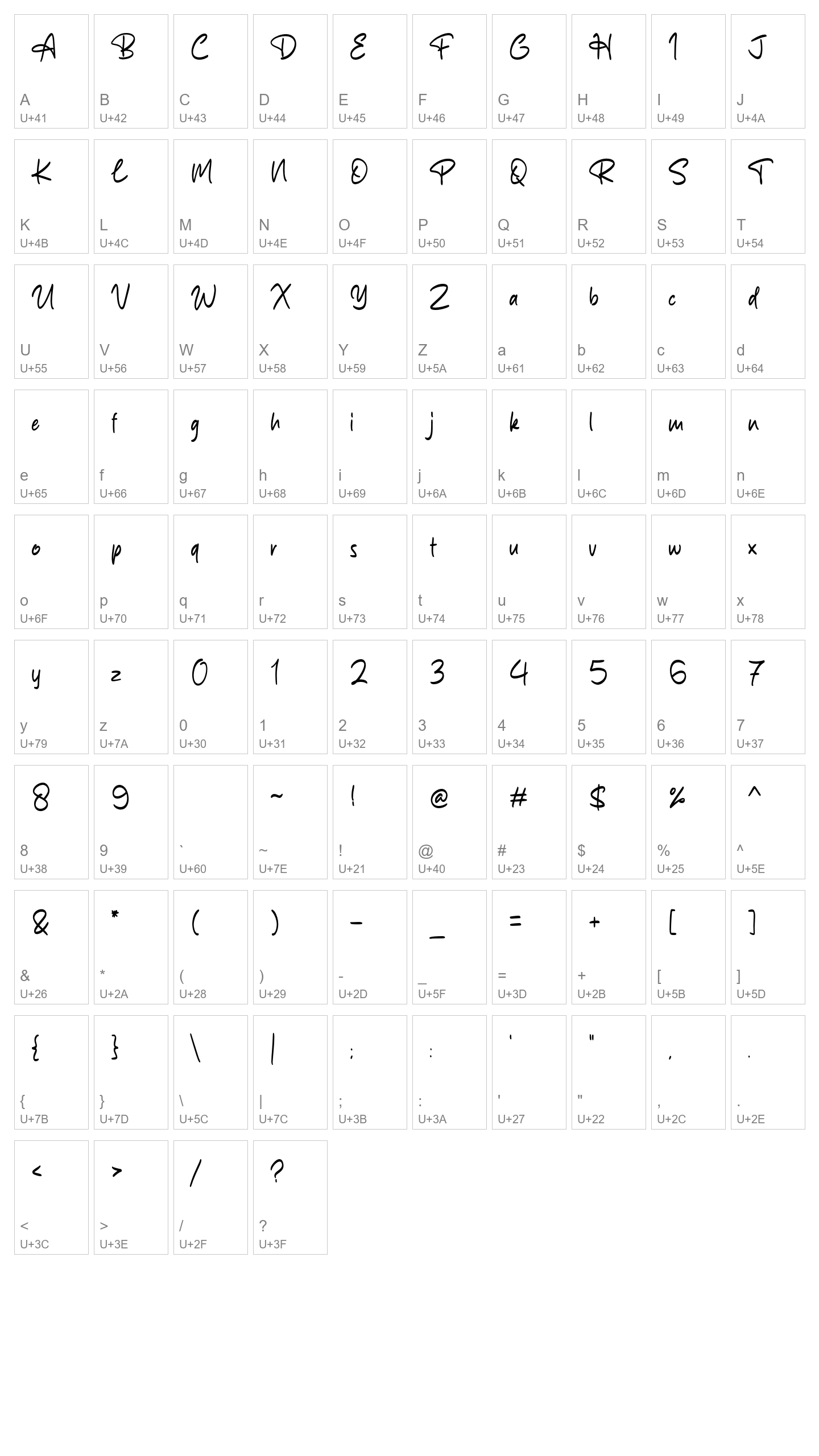 Character Map Image