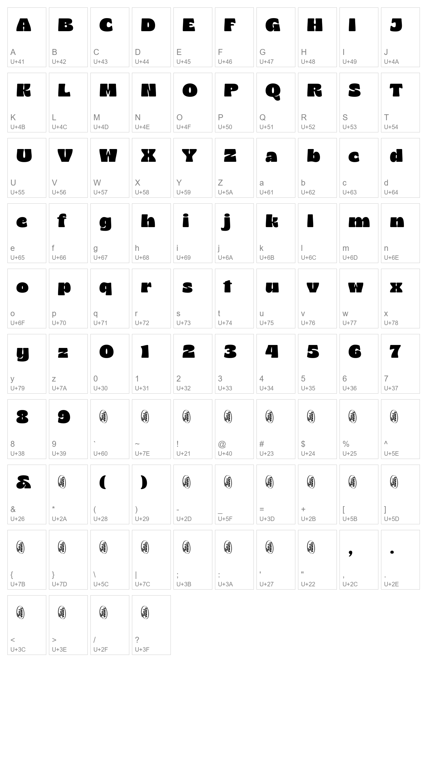 Character Map Image