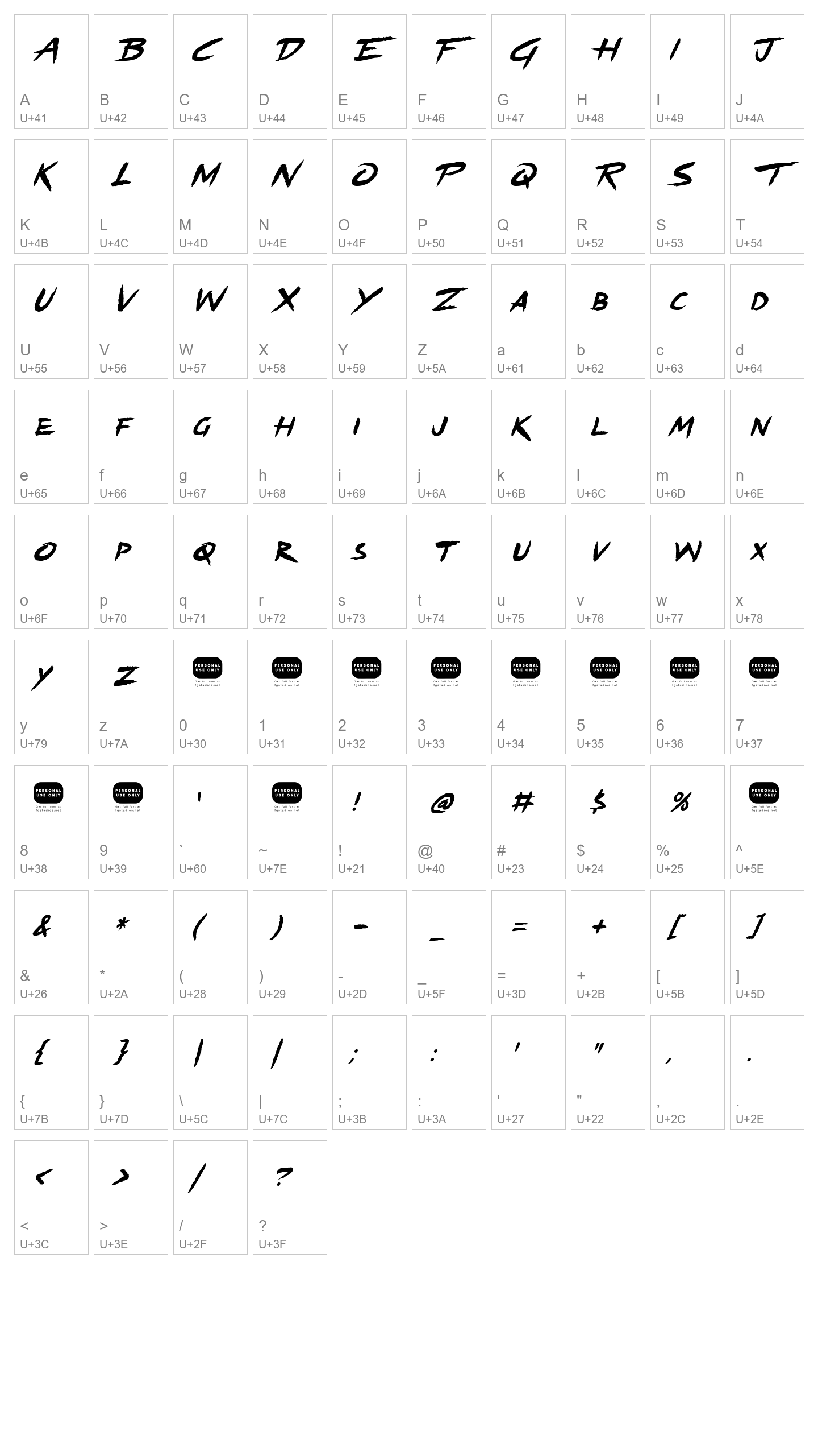 Character Map Image