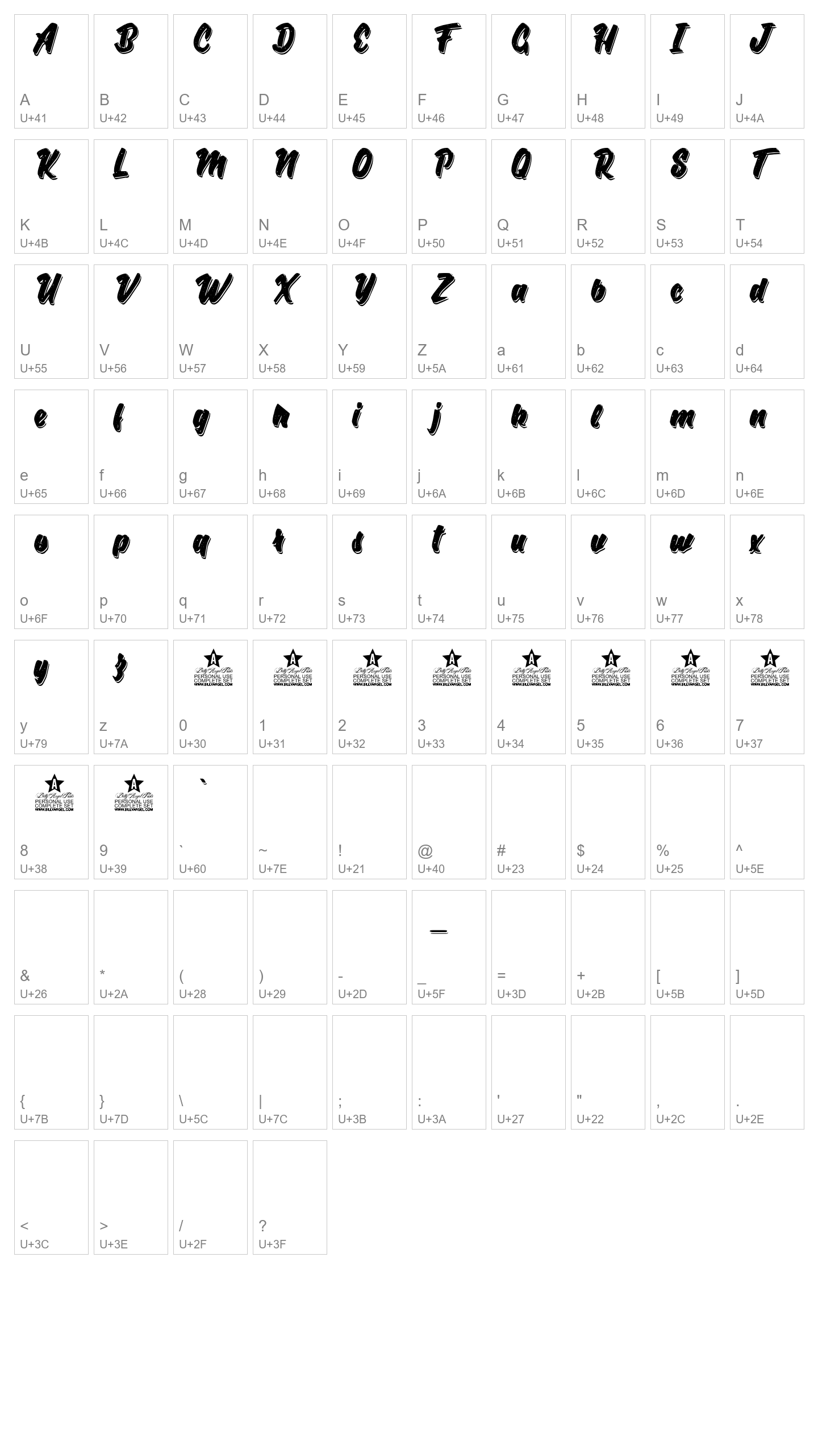 Character Map Image