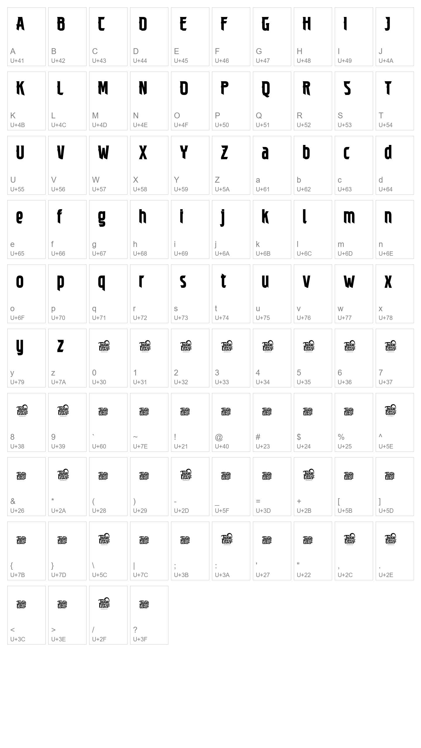 Character Map Image
