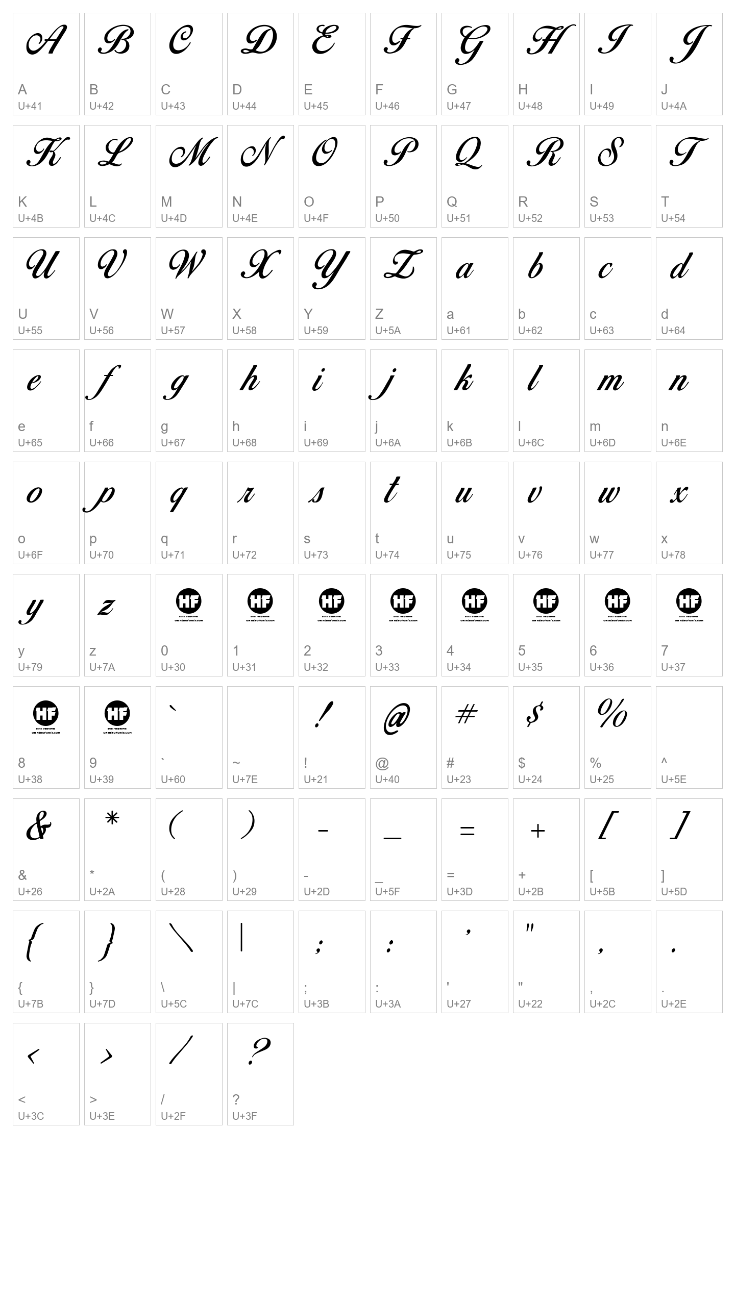 Character Map Image