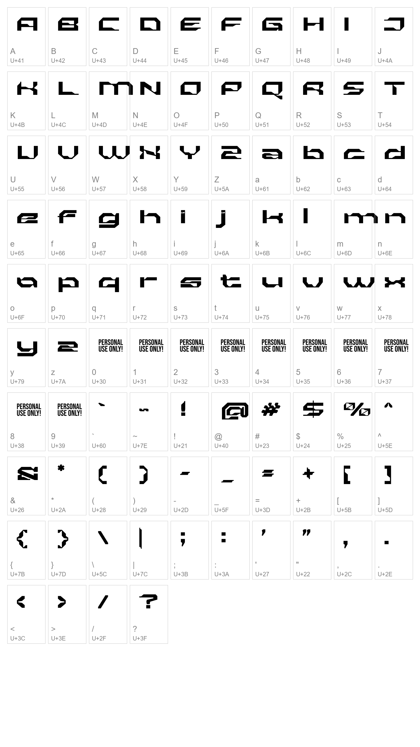 Character Map Image